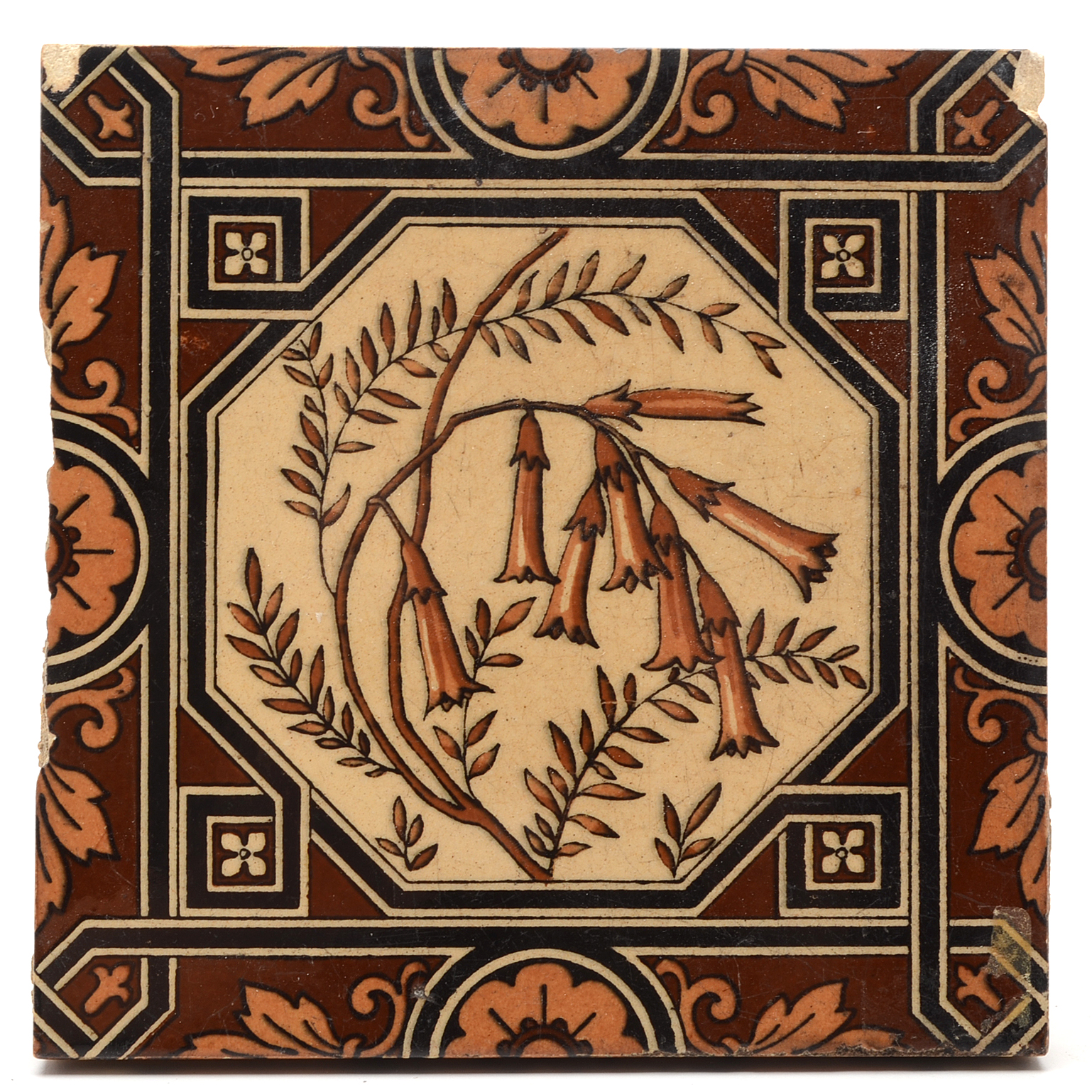 Ten 19th Century Glazed English Tiles including Mintons China Works