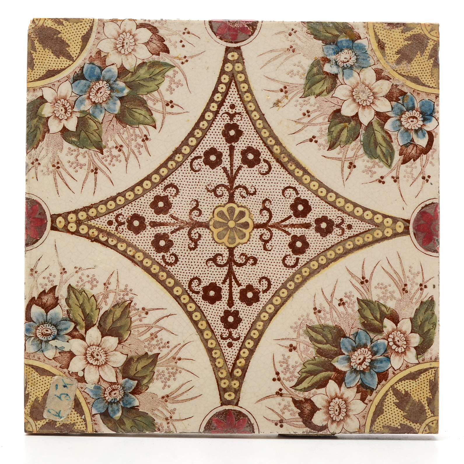 Ten 19th Century Glazed English Tiles including Mintons China Works