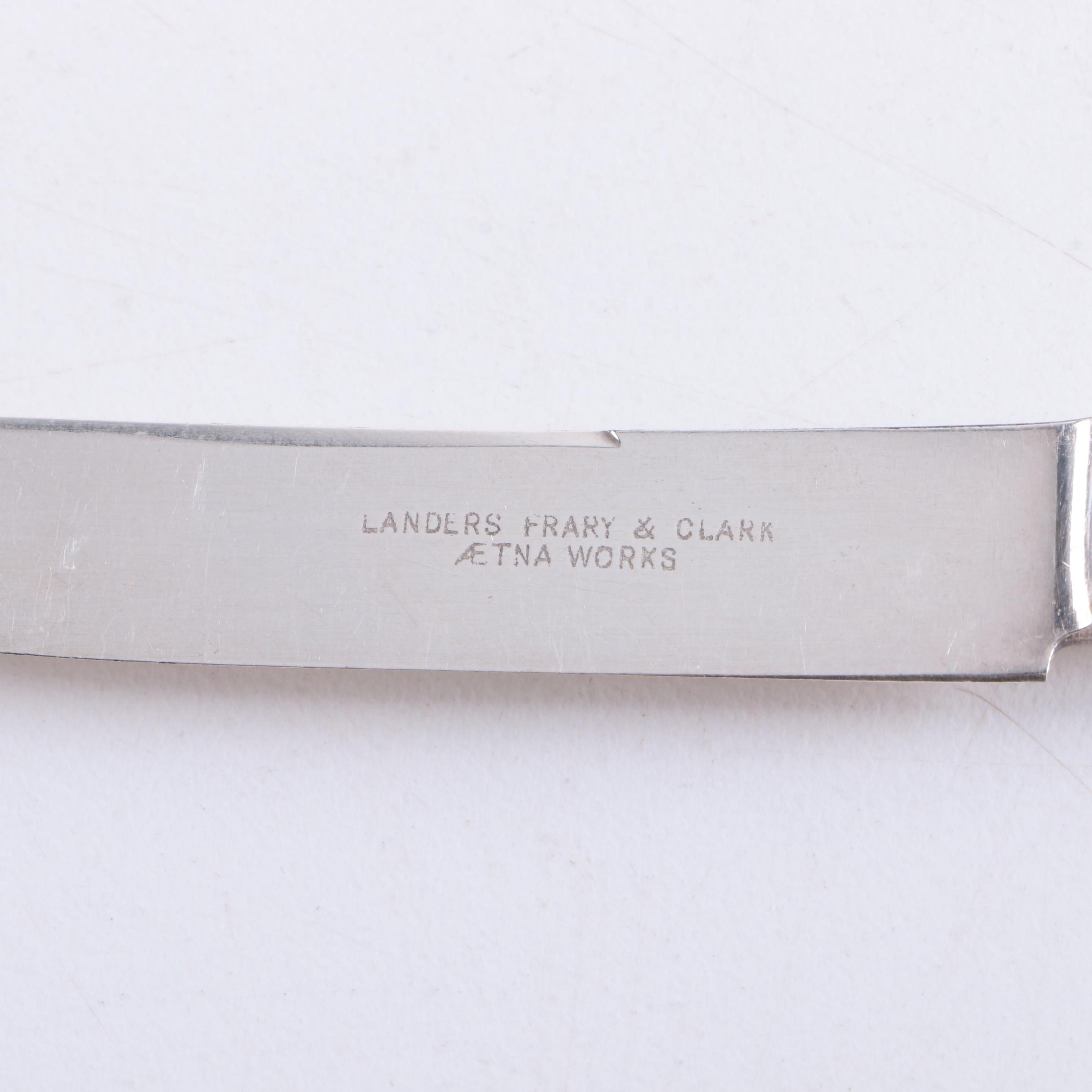 Landers, Frary & Clark Sterling Silver and Mother of Pearl Handled Fruit Knives