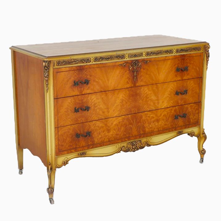 Vintage Louis XV Style Three-Drawer Dresser by John M. Smyth Co.