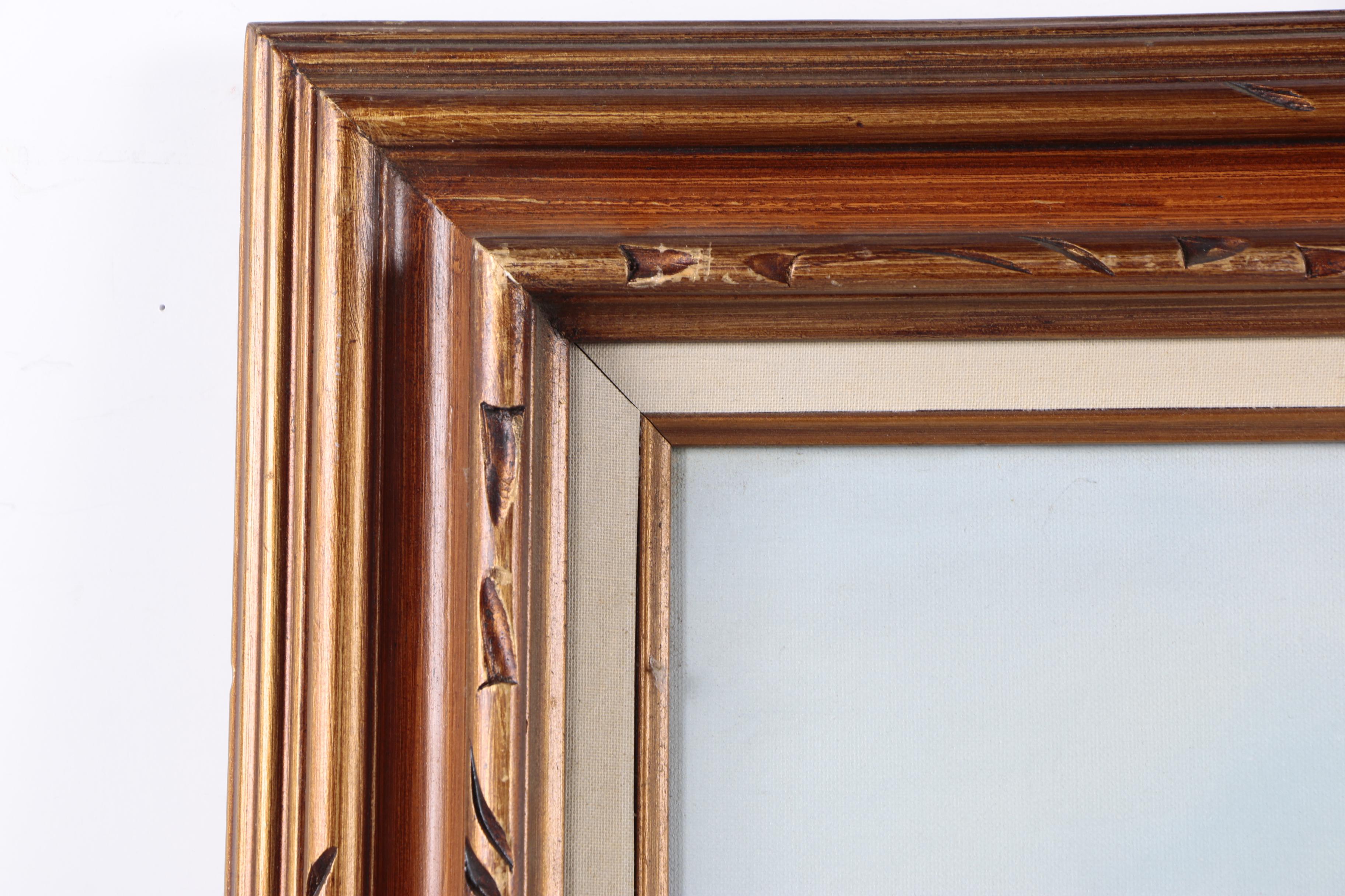 K. Wilson Oil Painting on Canvas of Seascape with Beach and Lighthouse