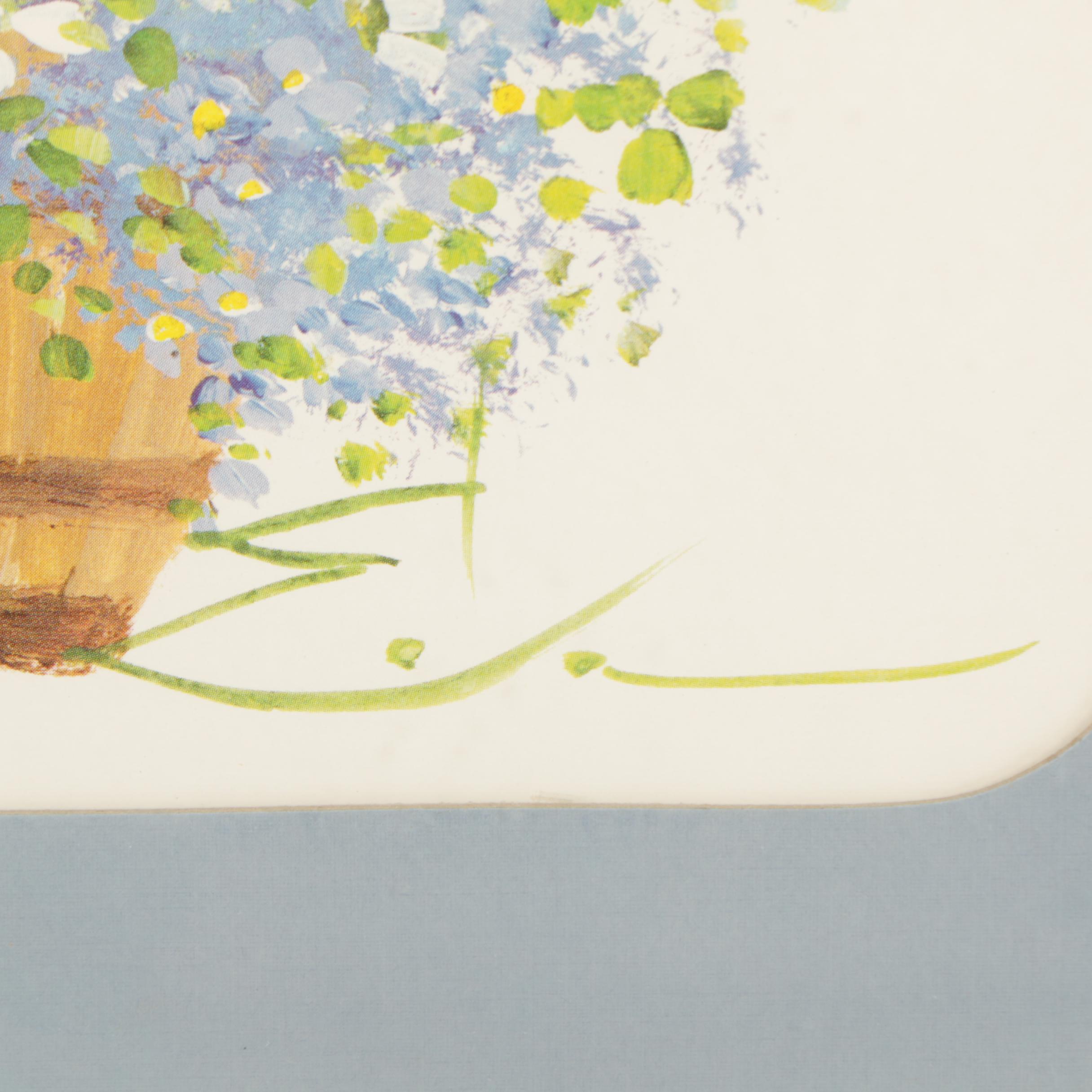 Offset Lithographs After Paintings of Floral Arrangements