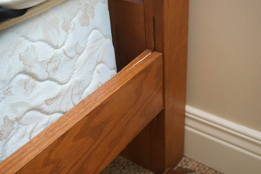 Oak Sleigh Queen-Size Bed Frame