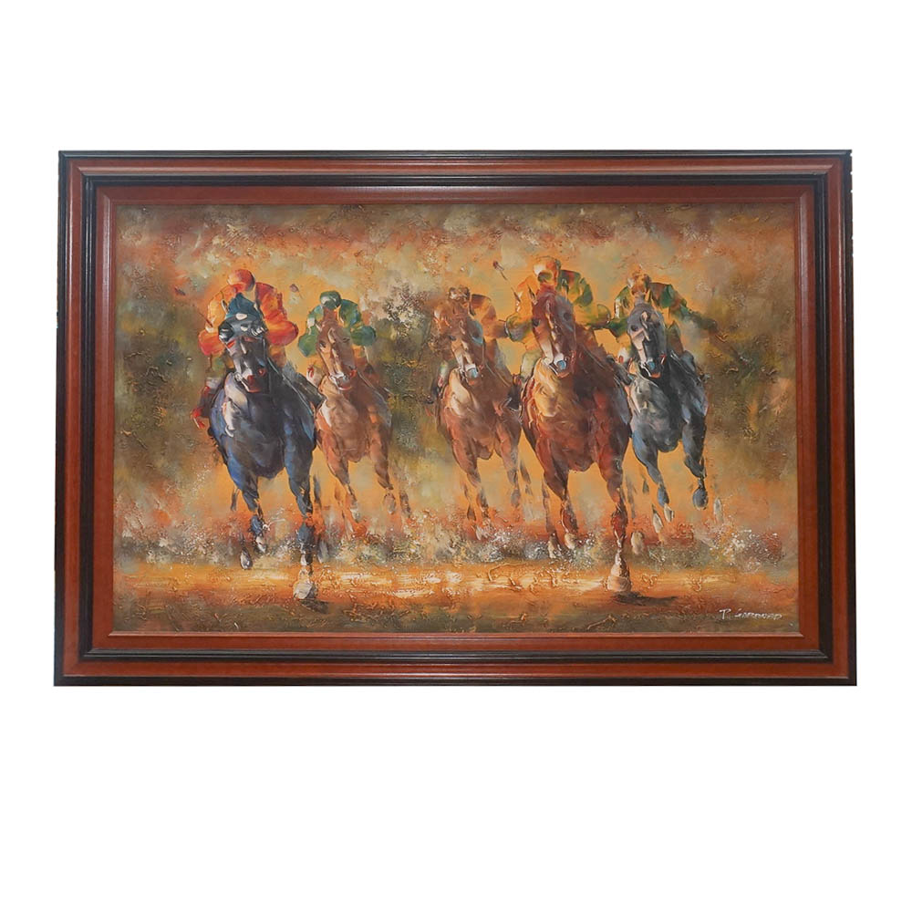 P. Gardner Painting of Race Horses