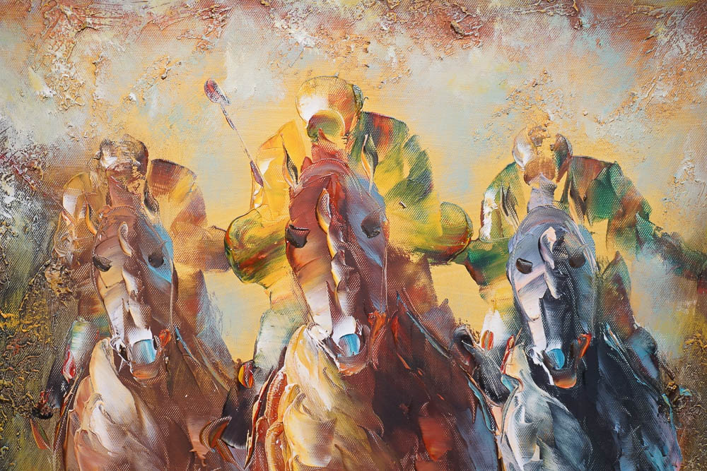 P. Gardner Painting of Race Horses