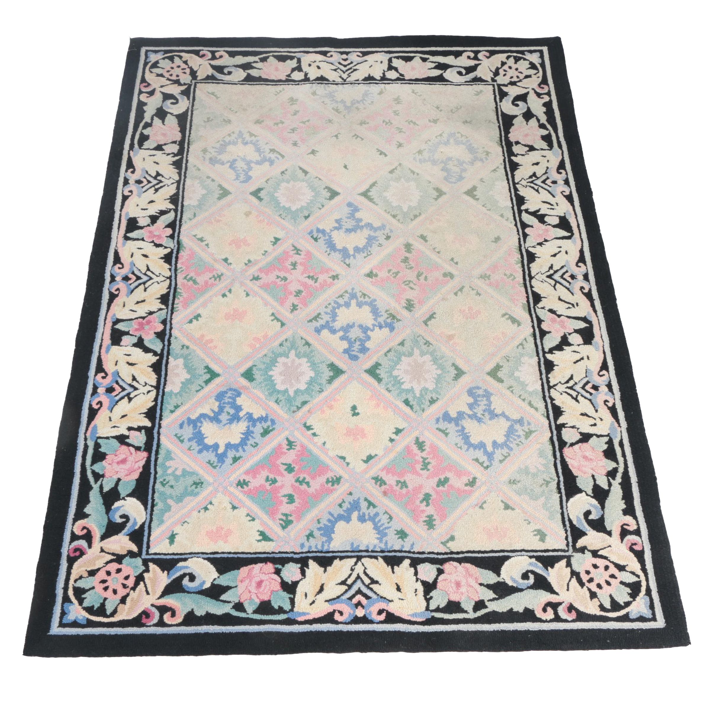 Hand-Hooked Wool Floral Area Rug