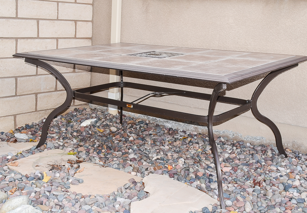 Martha Stewart Living Outdoor Dining Table with Ceramic Tile Top