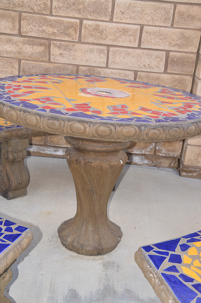 Mosaic Concrete Outdoor Patio Set