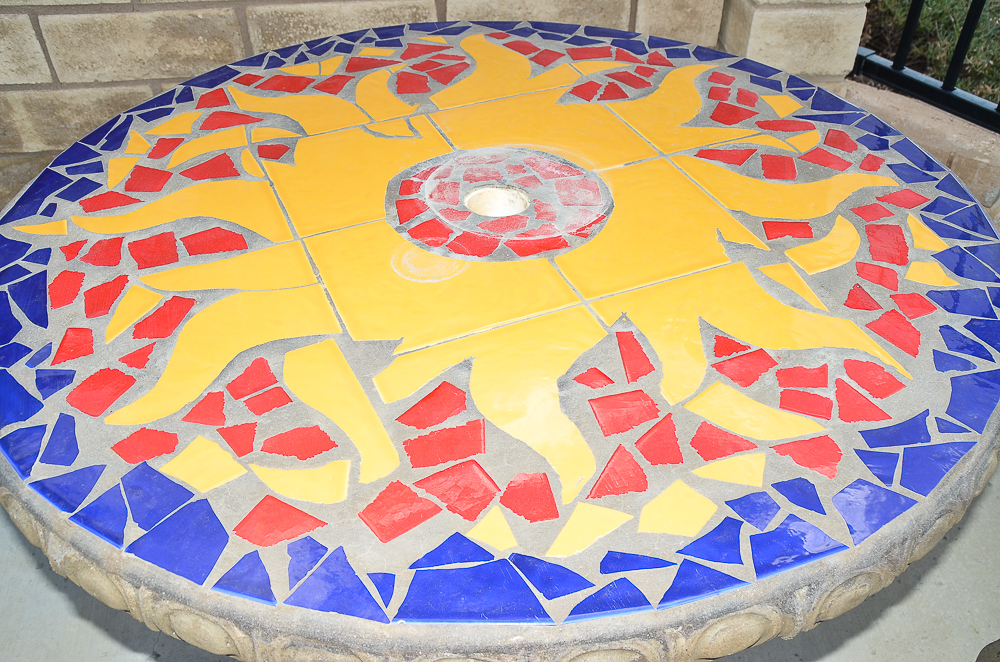 Mosaic Concrete Outdoor Patio Set