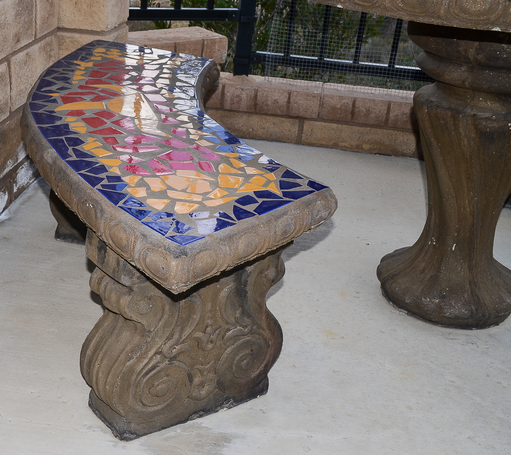 Mosaic Concrete Outdoor Patio Set