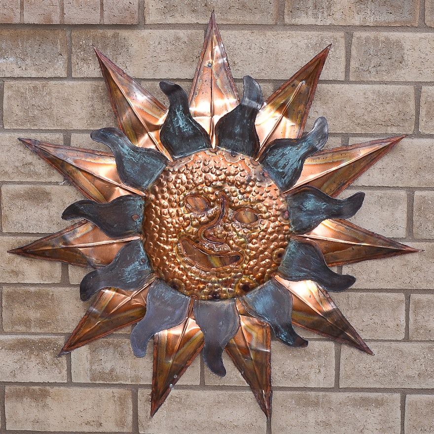 Tin Sun Outdoor Wall Hanging