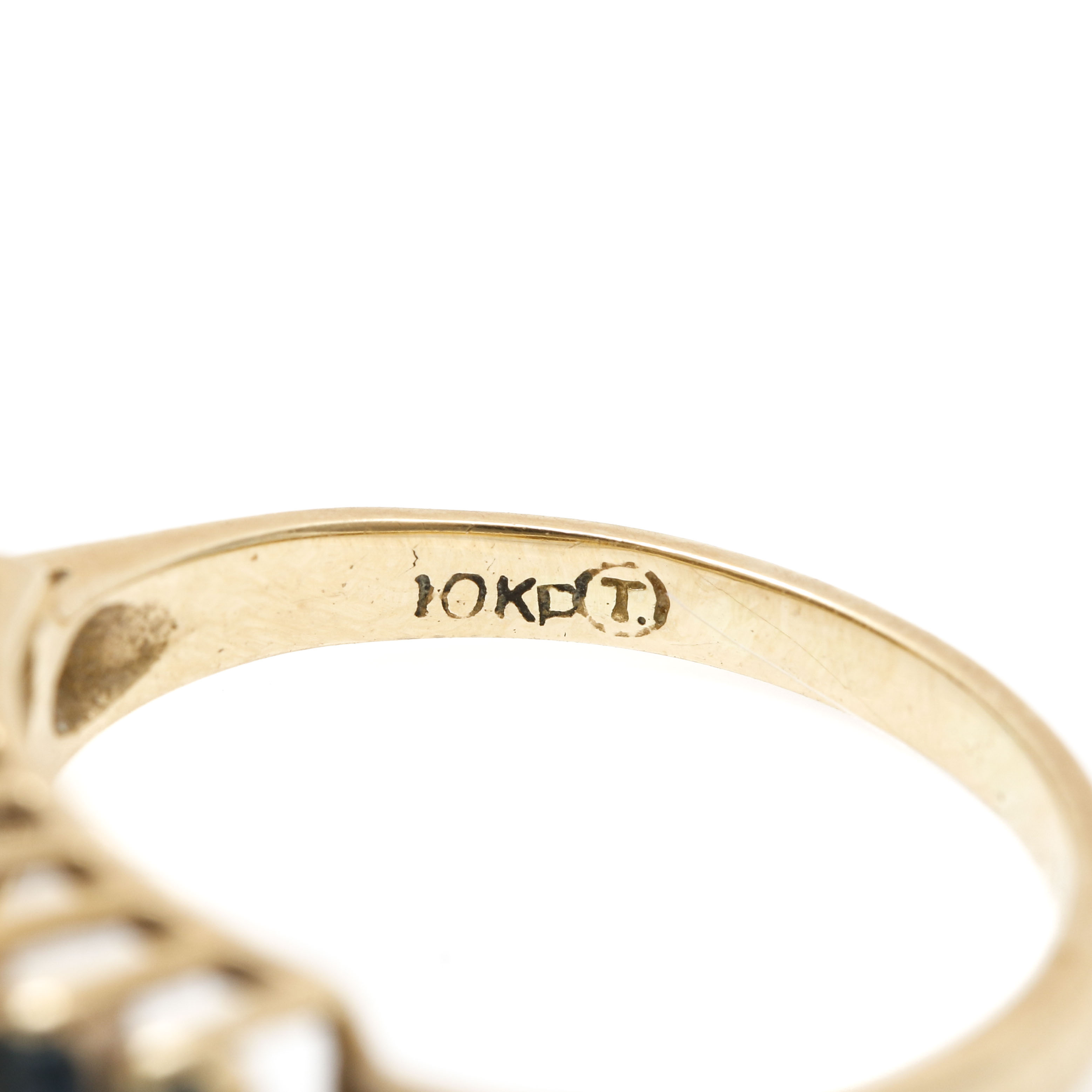 10K Yellow Gold Gemstone and Diamond Ring with Antique 9K Garnet Doublet Ring