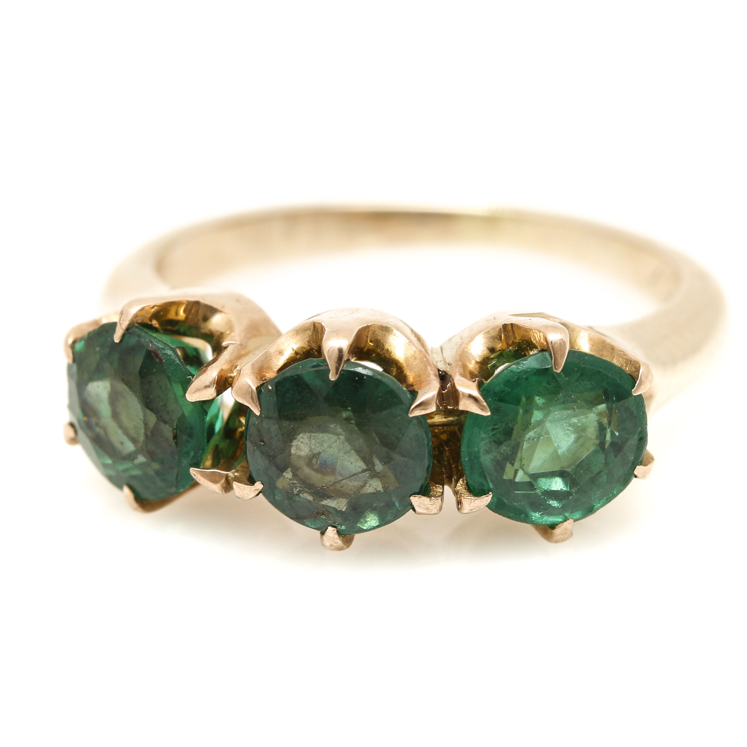 10K Yellow Gold Gemstone and Diamond Ring with Antique 9K Garnet Doublet Ring