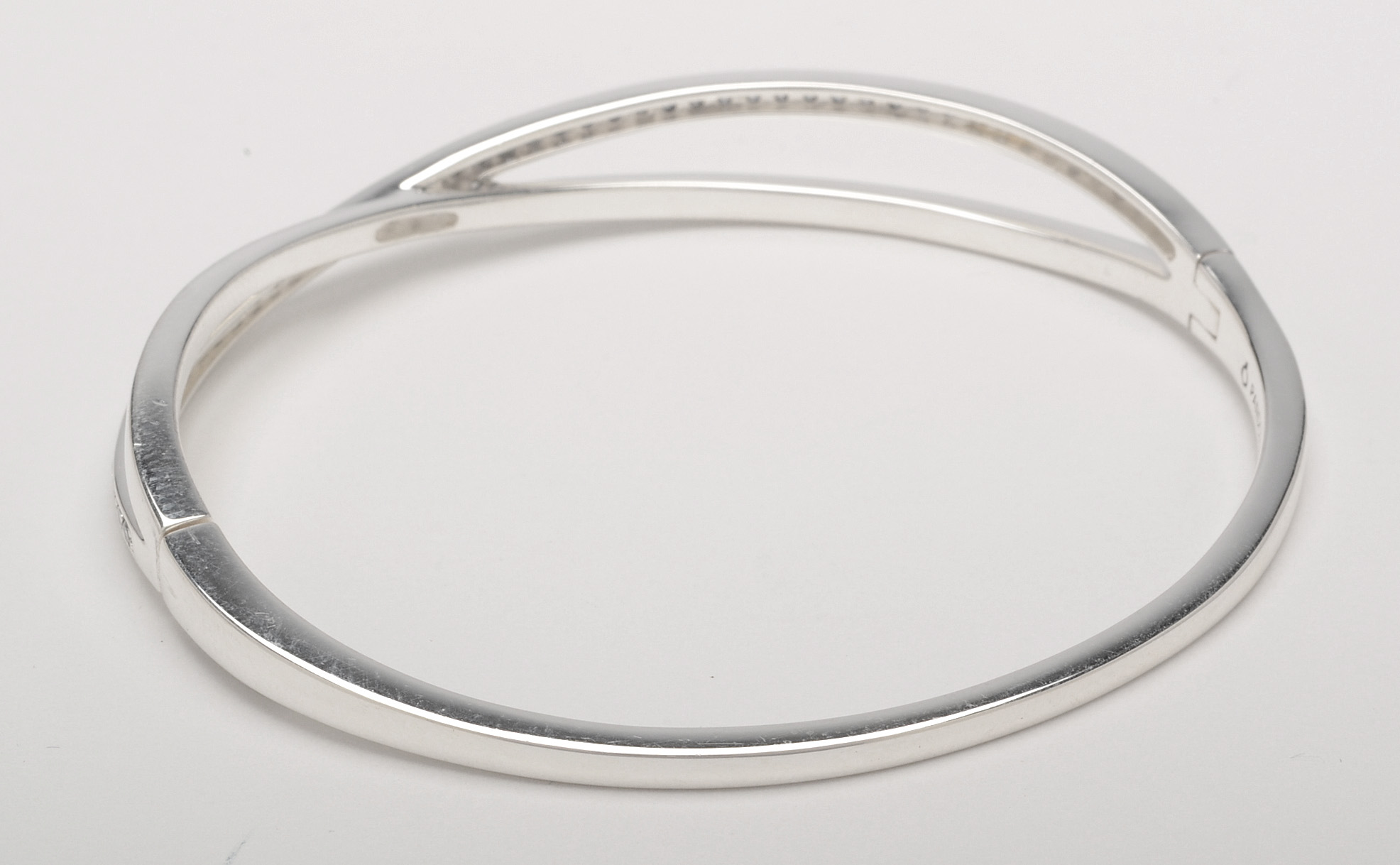 Pandora Sterling Silver Hinged Crossover Bangle