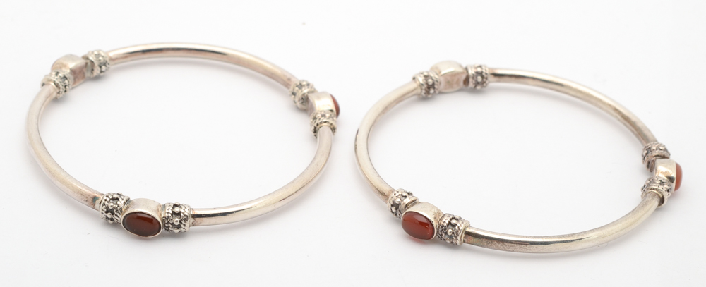 Sterling Silver "Harmony of Three" Stacking Bracelets