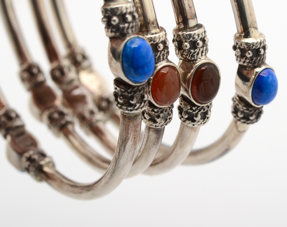 Sterling Silver "Harmony of Three" Stacking Bracelets