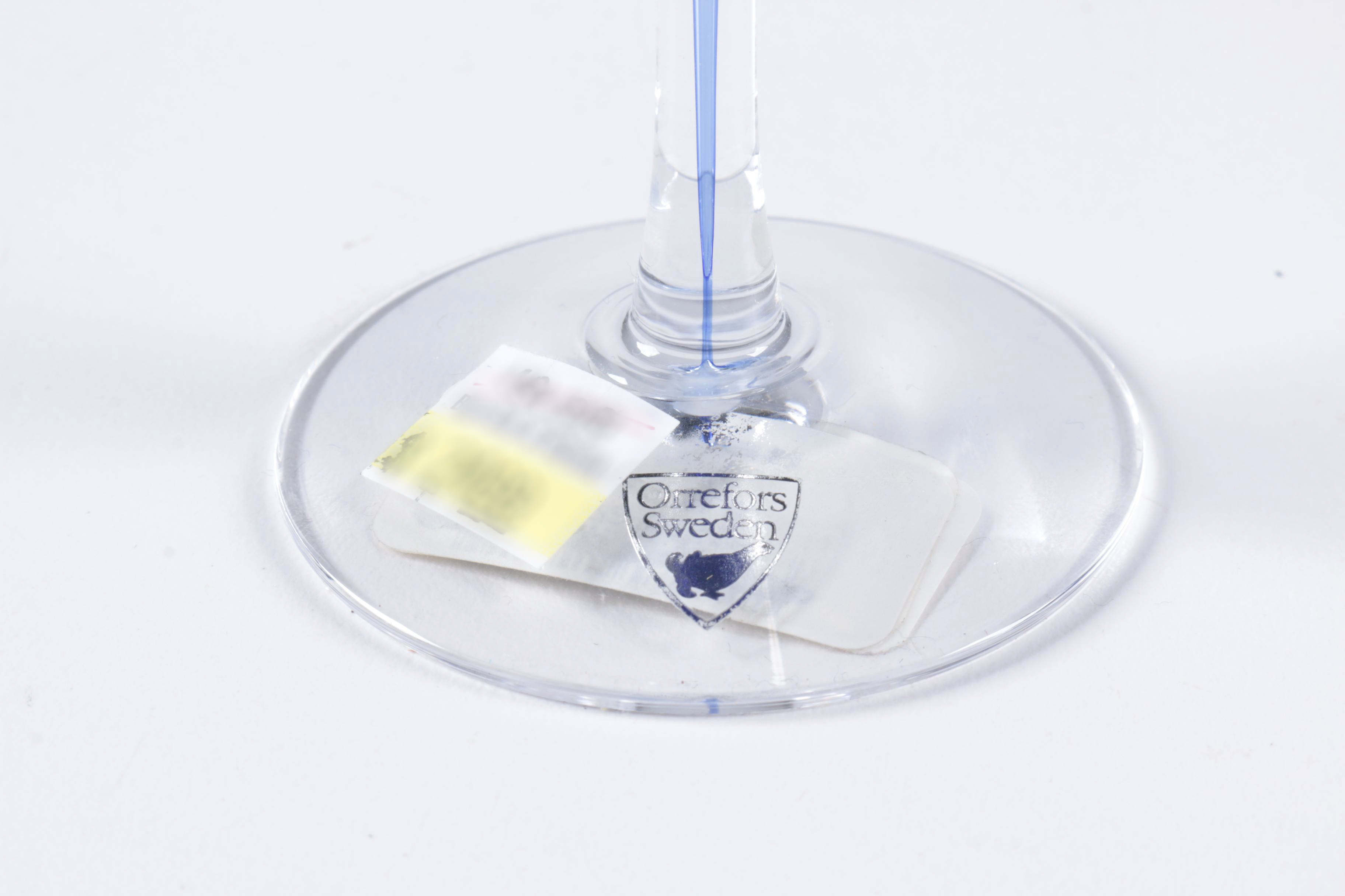 Orrefors "Intermezzo Blue" Crystal Wine Glasses