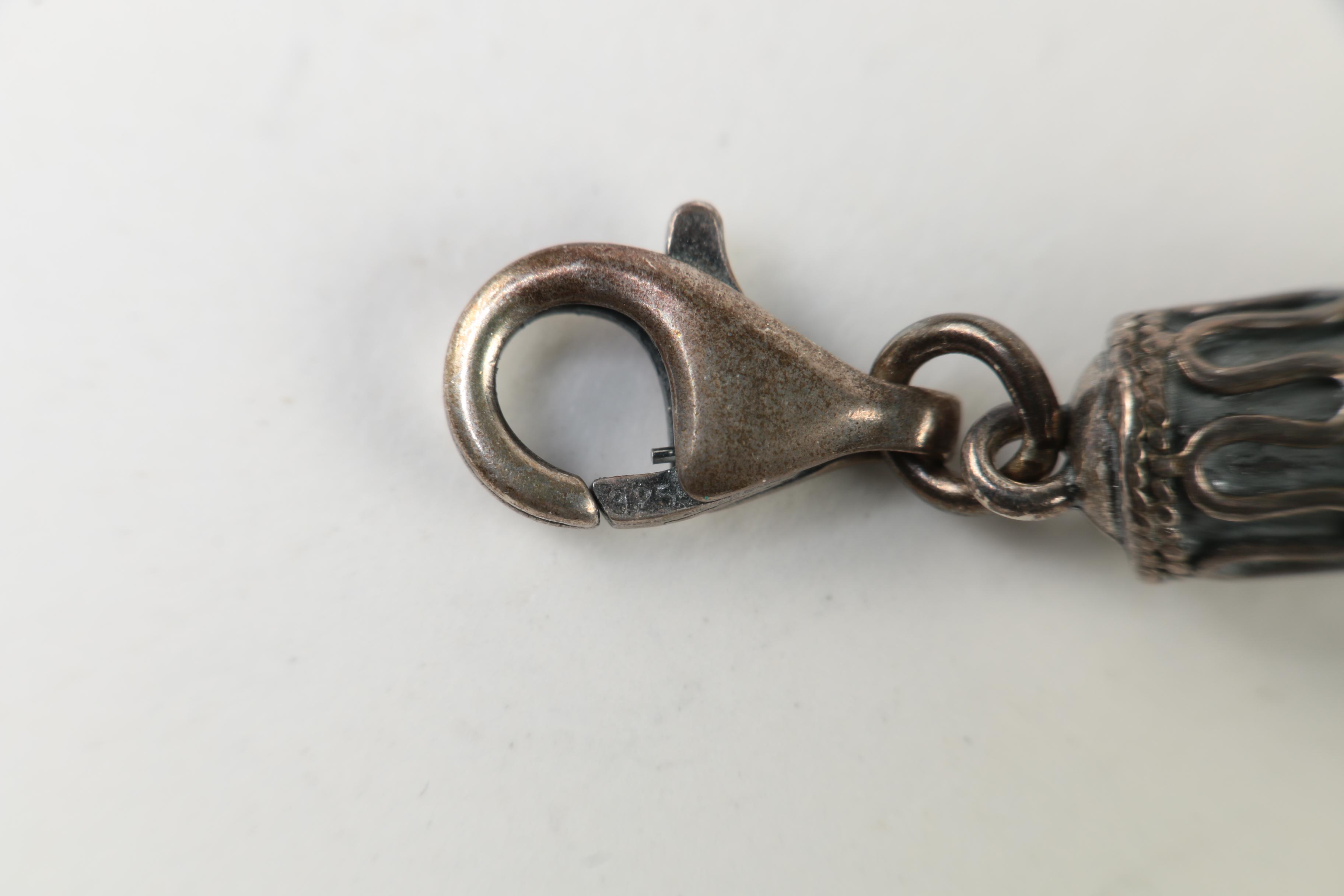 Sterling Silver Button Pearl and Leather Demi Parure