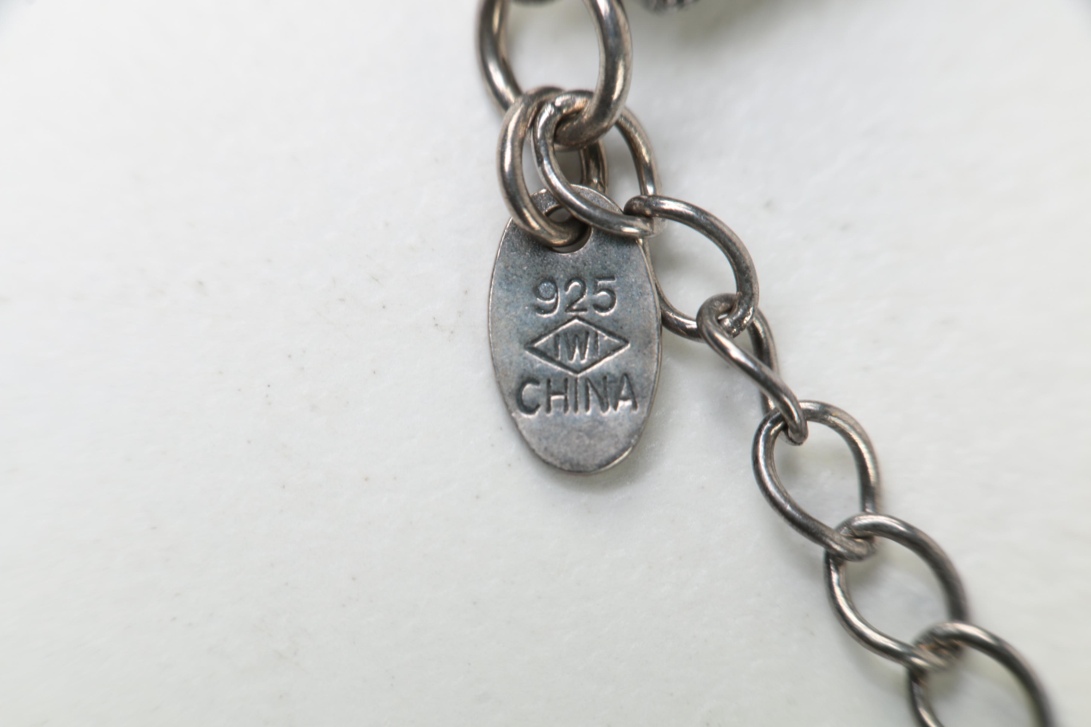 Sterling Silver Button Pearl and Leather Demi Parure