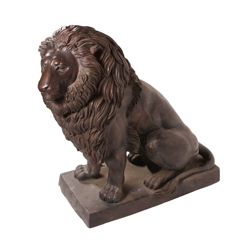 Large Outdoor Lion Statue Right Facing