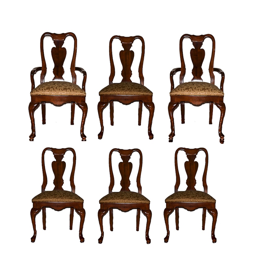 Set of Queen Anne Style Dining Chairs by American Drew