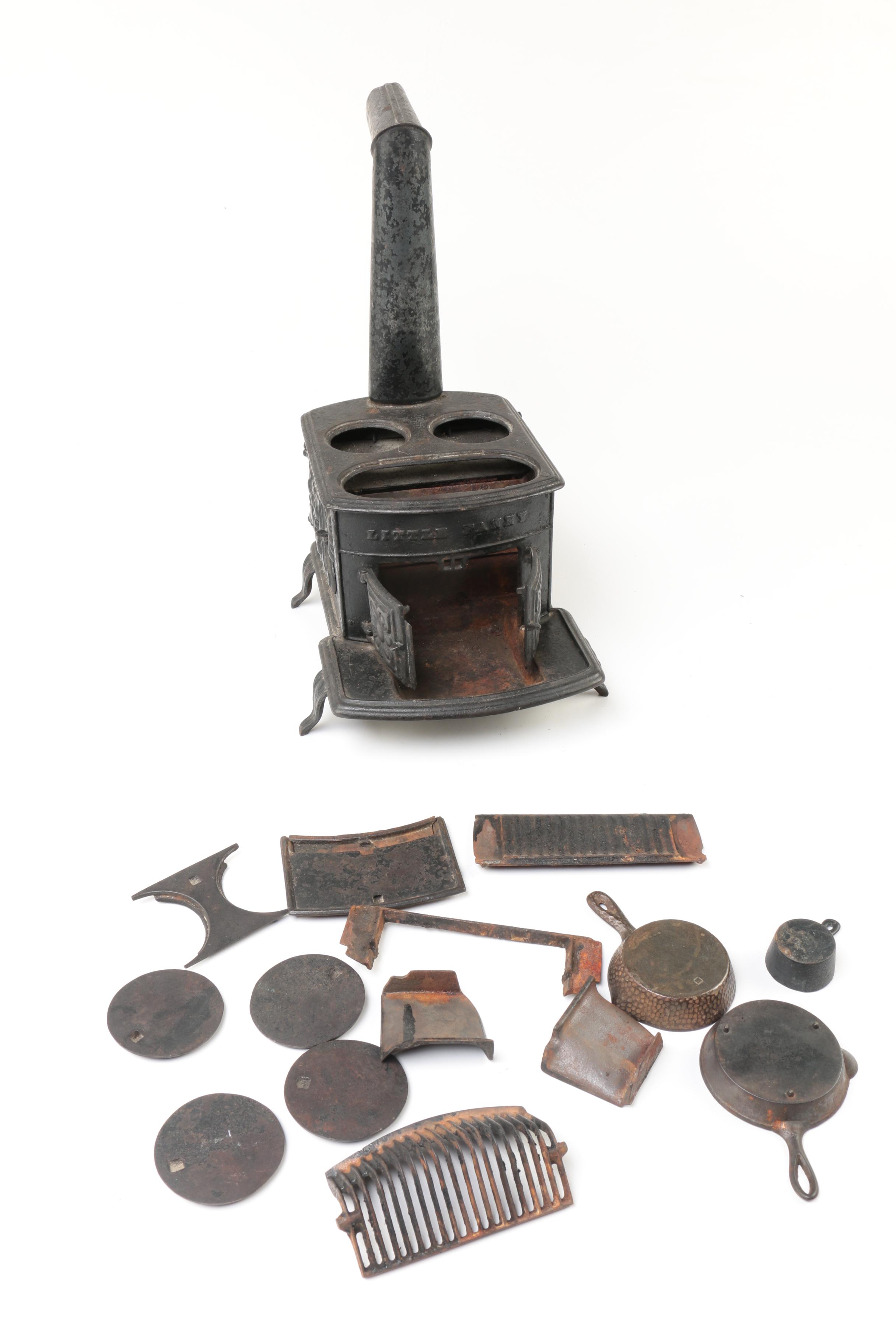 Late 1800s Adams, Peckover & Co. "Little Fanny" Cast Iron Sample Stove