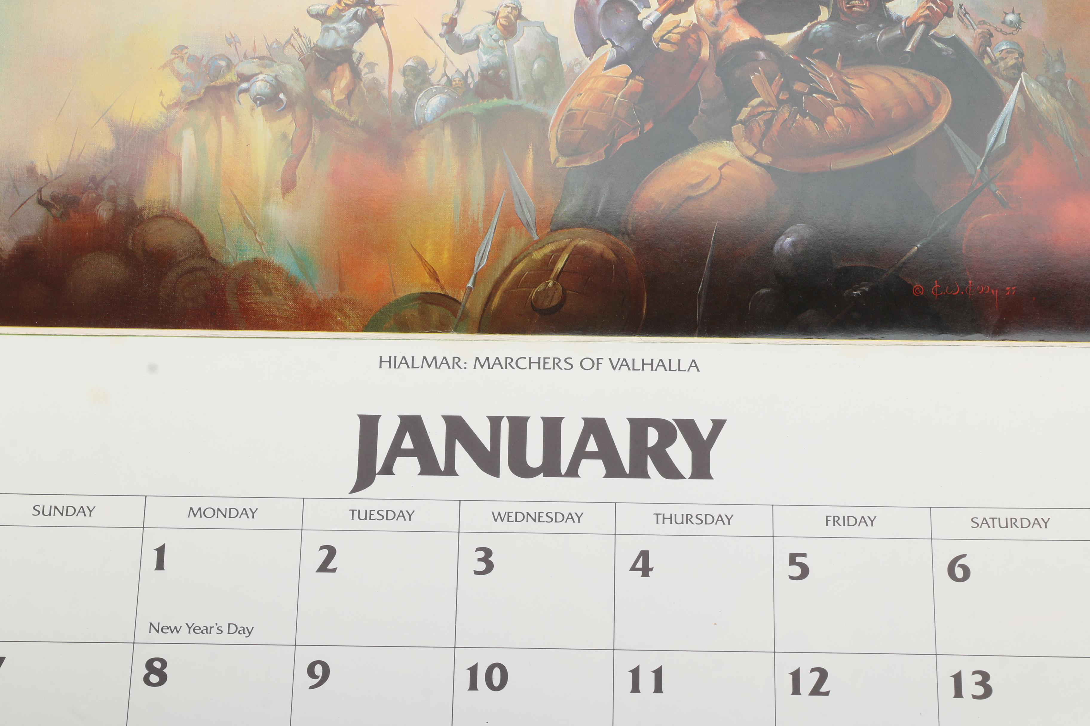 1979 "Ken Kelly's Robert E. Howard Heroic Fantasy" Calendar