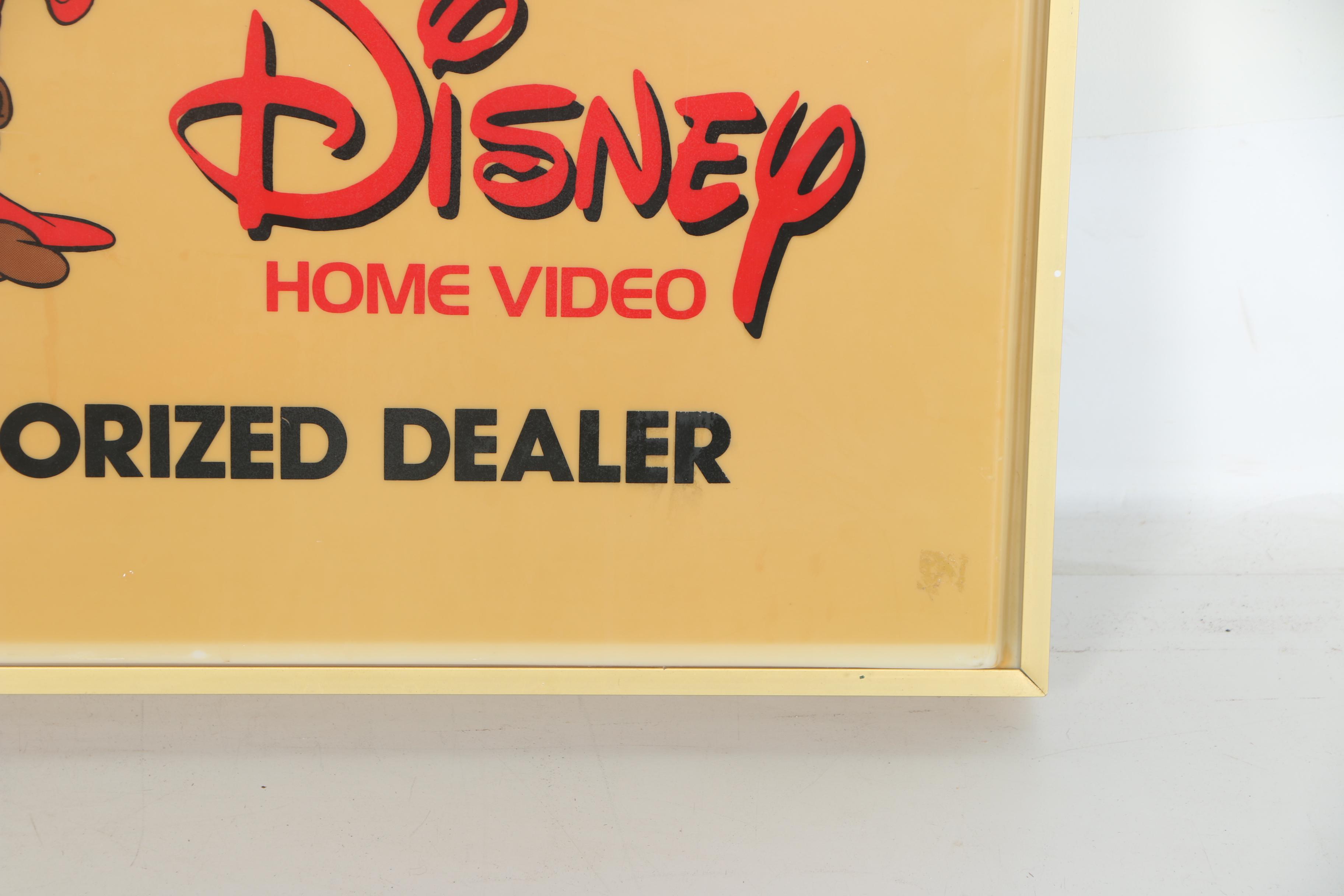 Walt Disney Home Video "Authorized Dealer" Sign