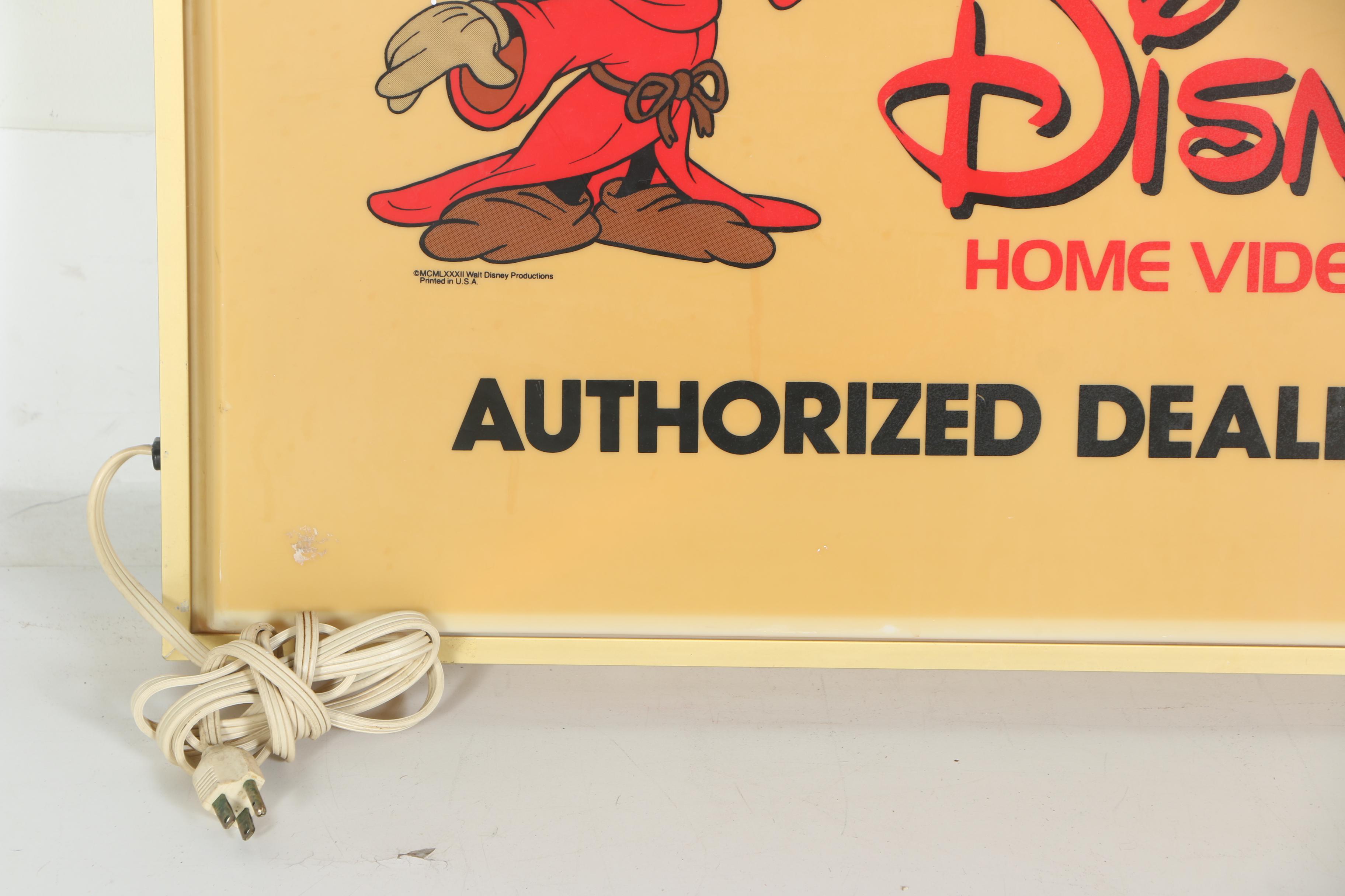 Walt Disney Home Video "Authorized Dealer" Sign