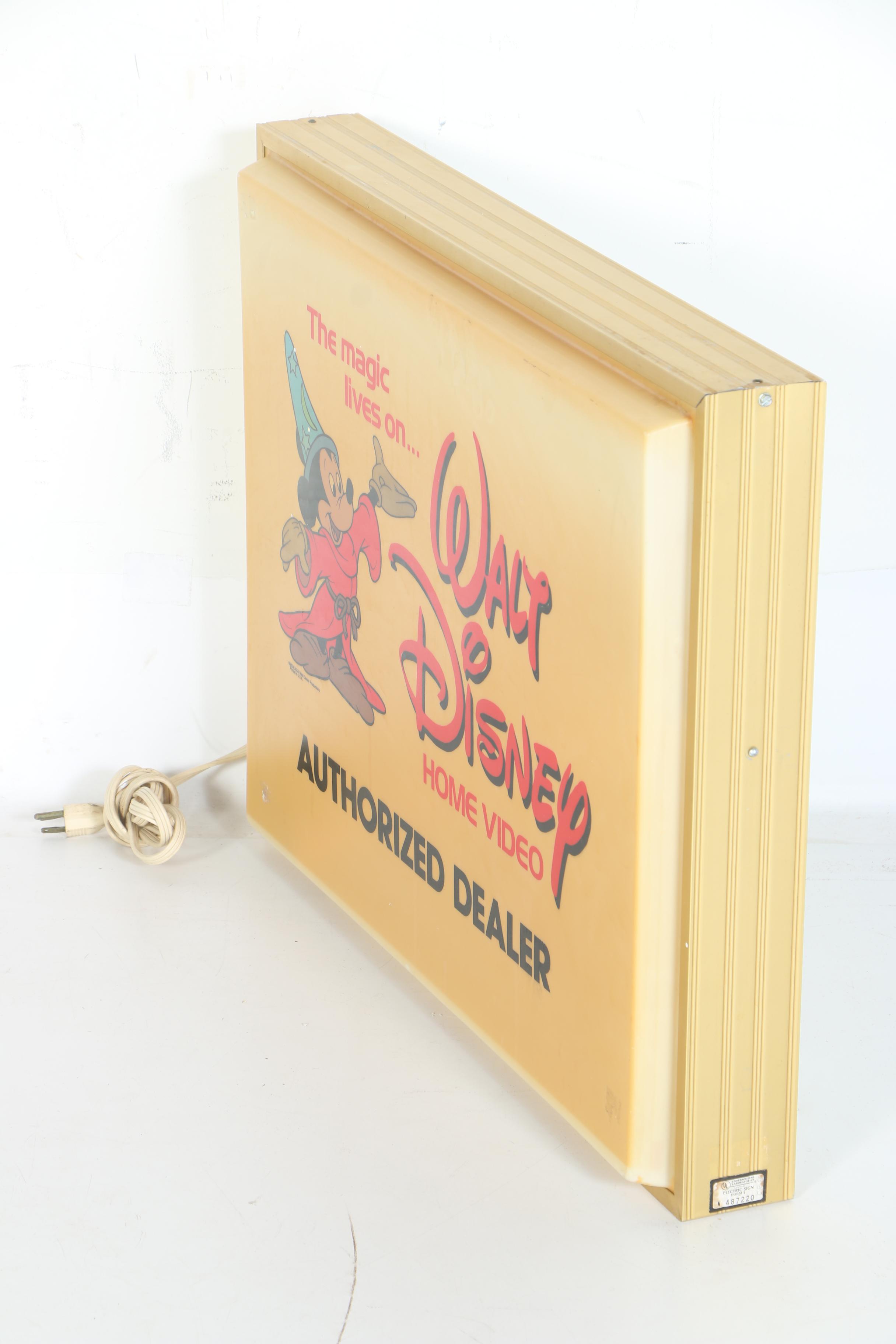 Walt Disney Home Video "Authorized Dealer" Sign