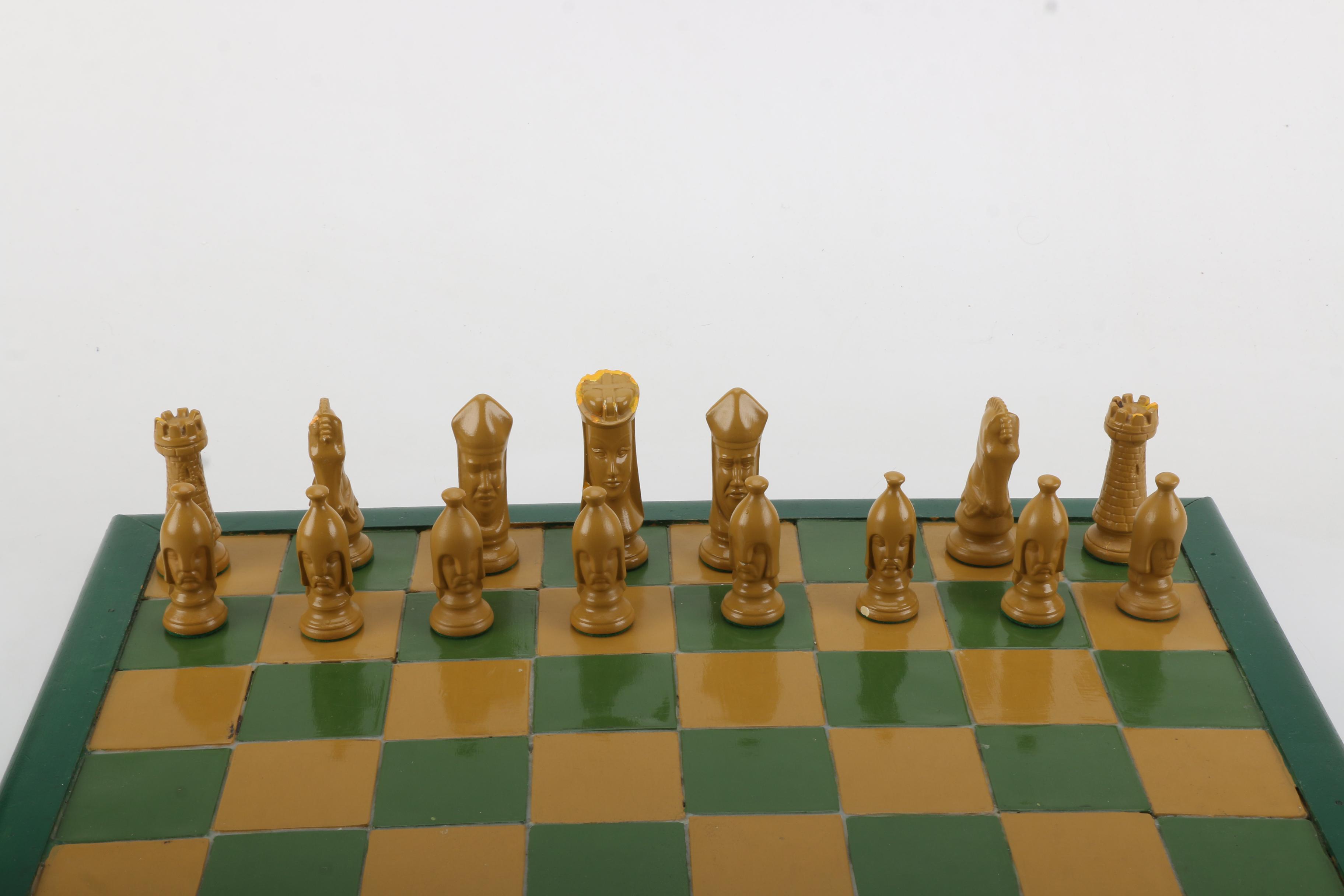 Yellow and Green Chess Board