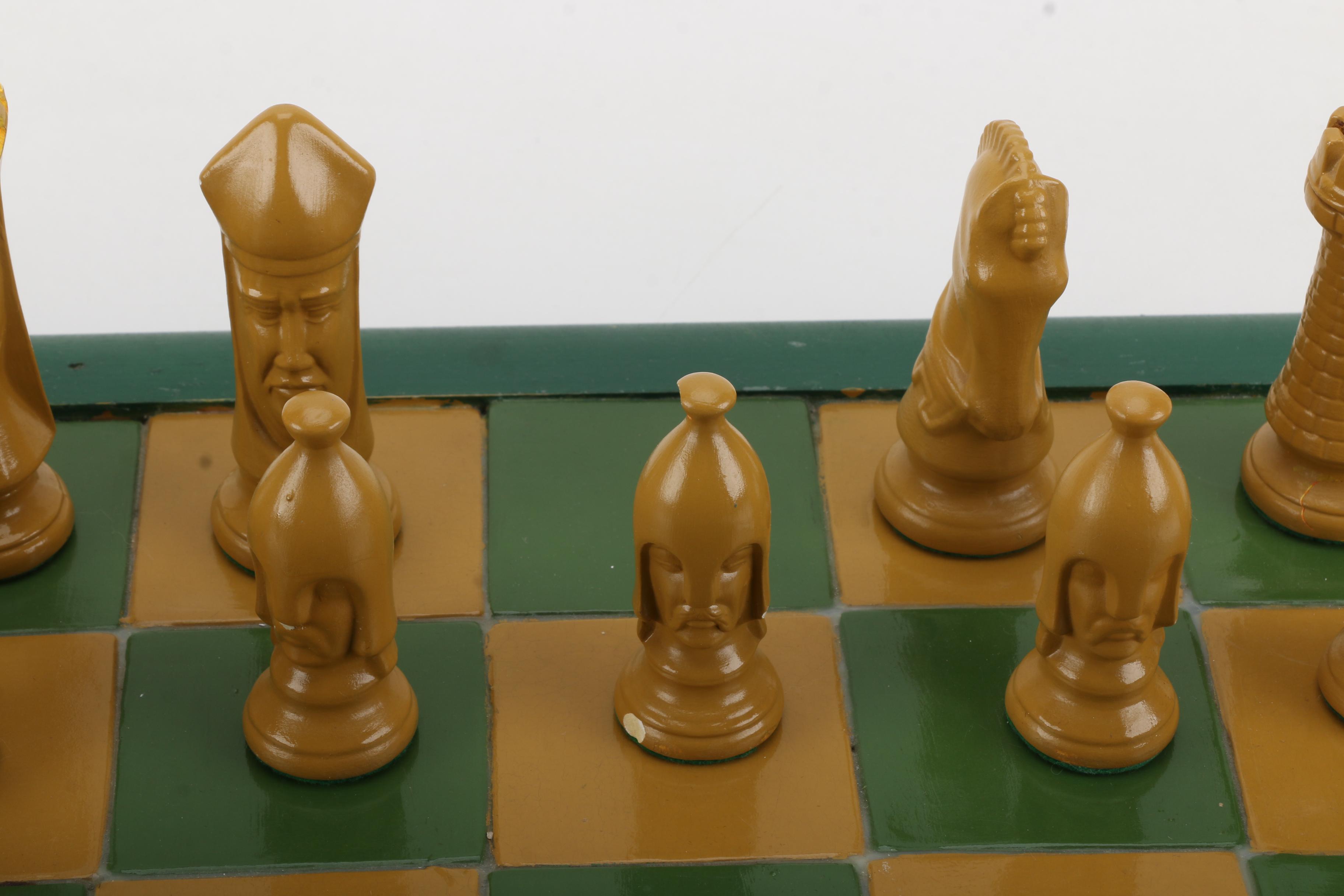 Yellow and Green Chess Board