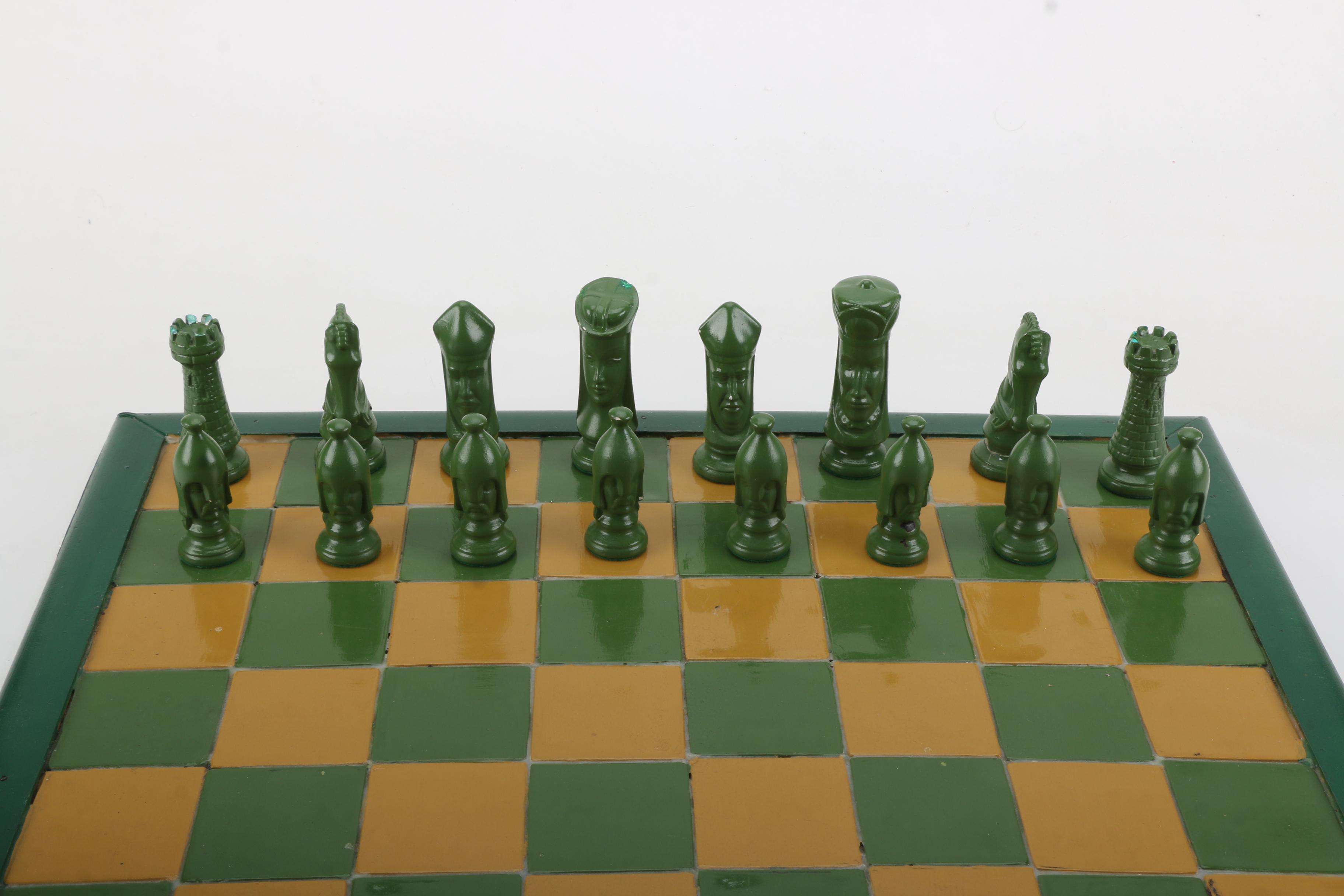 Yellow and Green Chess Board