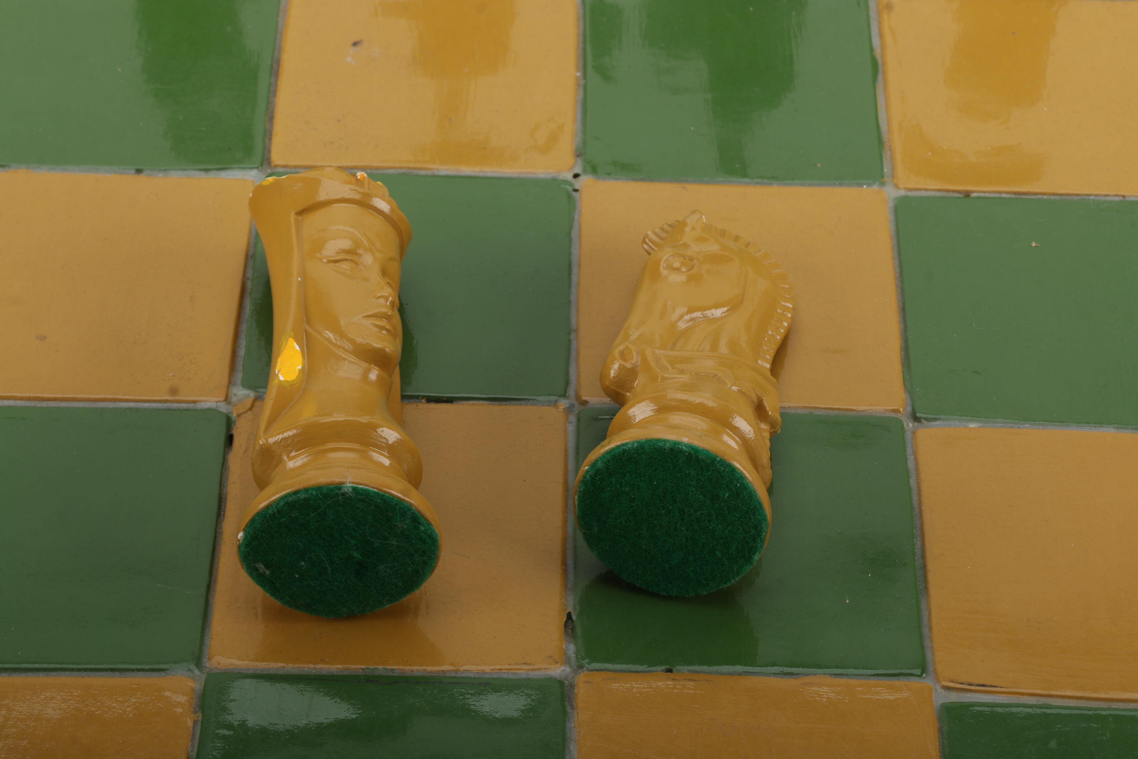 Yellow and Green Chess Board