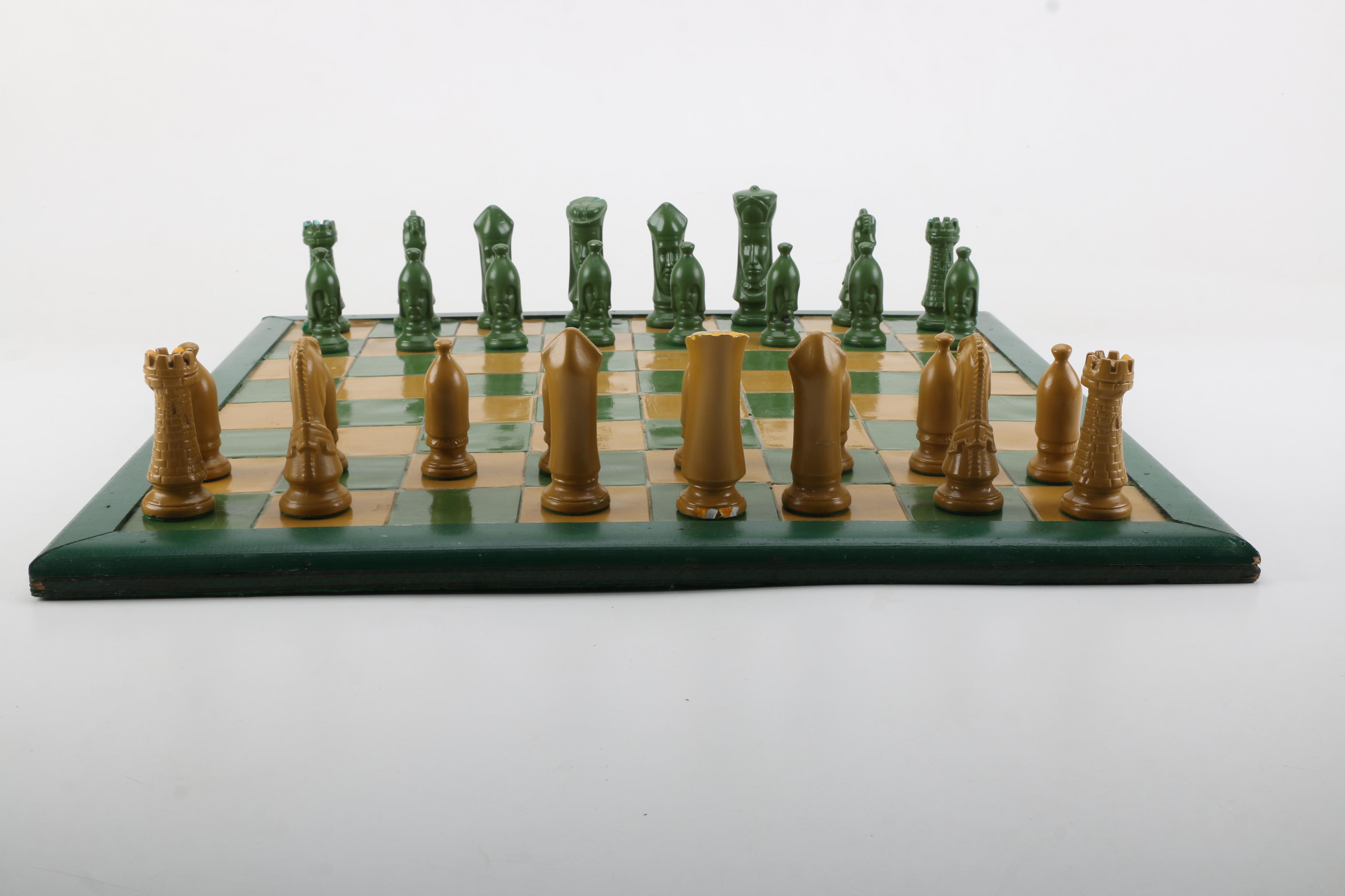 Yellow and Green Chess Board