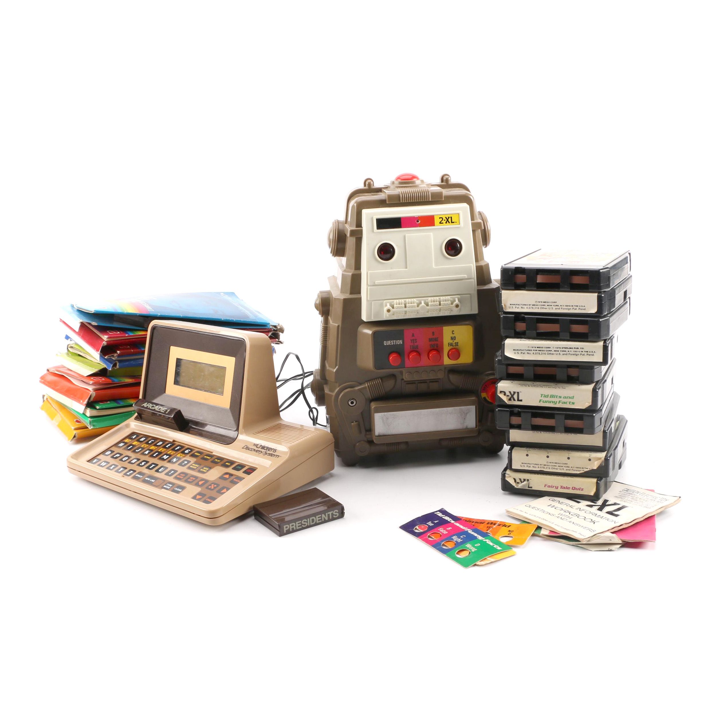 Early 1980s Mego 2-XL Robot and Mattel Children's Discovery System