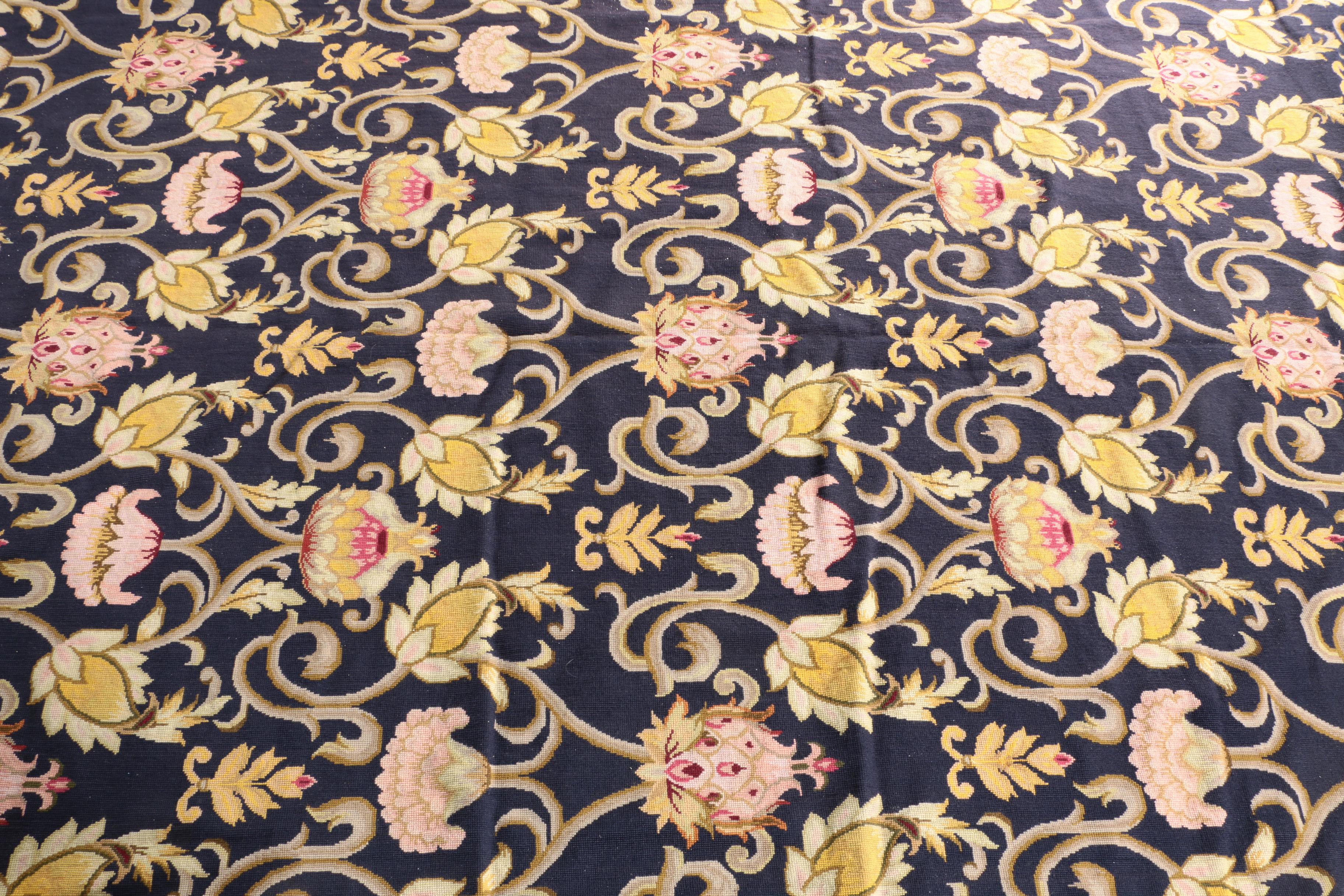 Tufted Floral Wool Area Rug