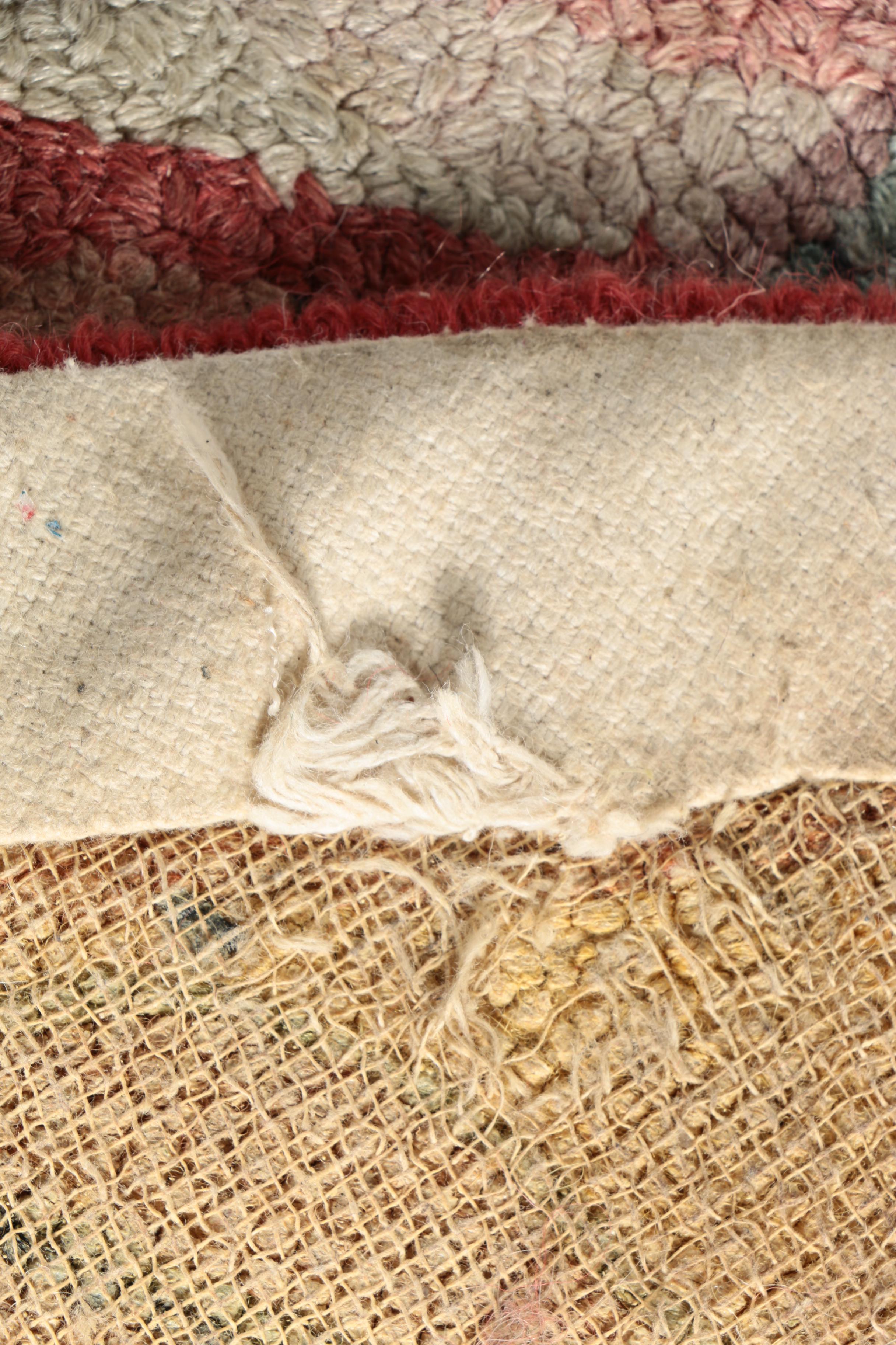Vintage Hooked Floral Accent Rug
