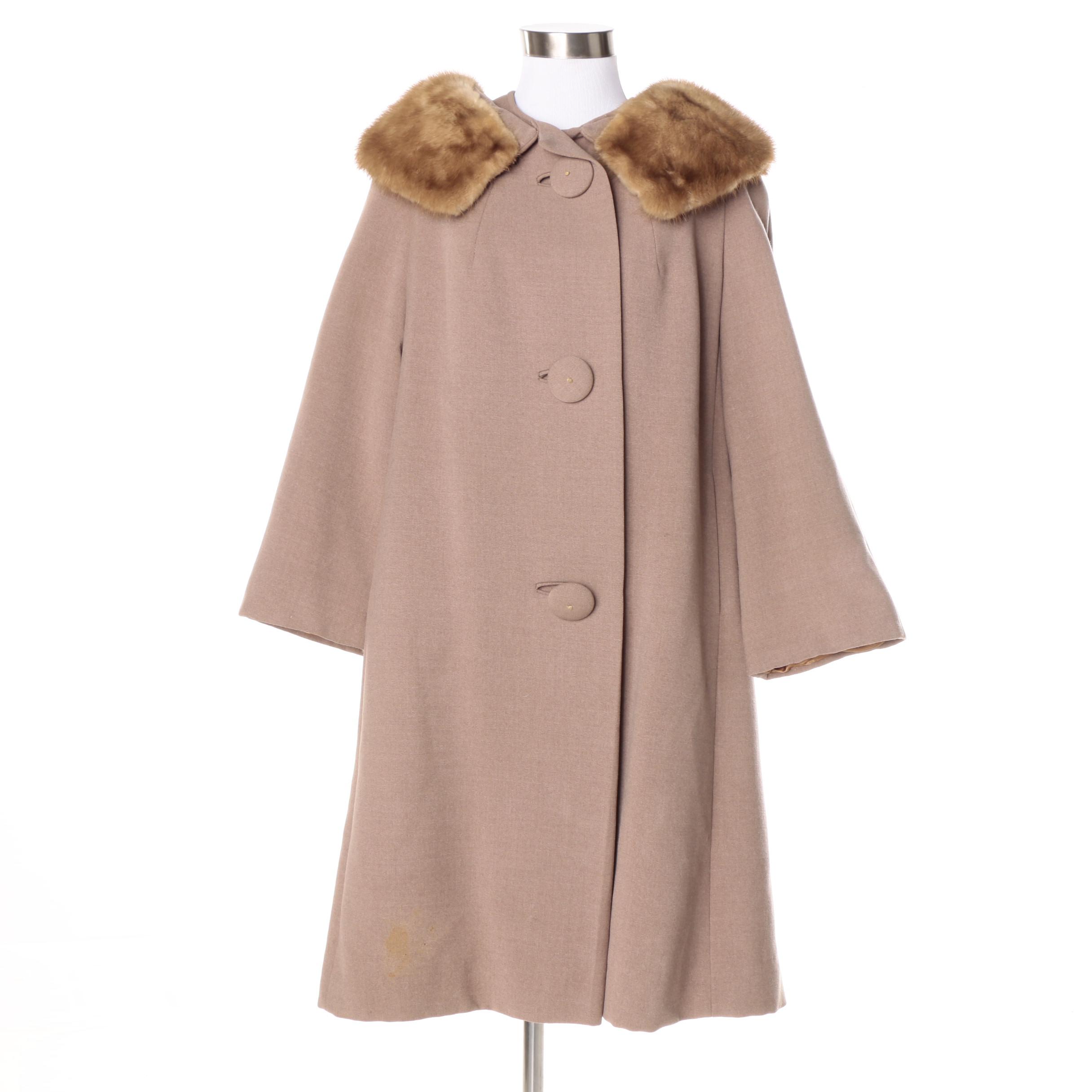 Vintage Coat with Mink Collar