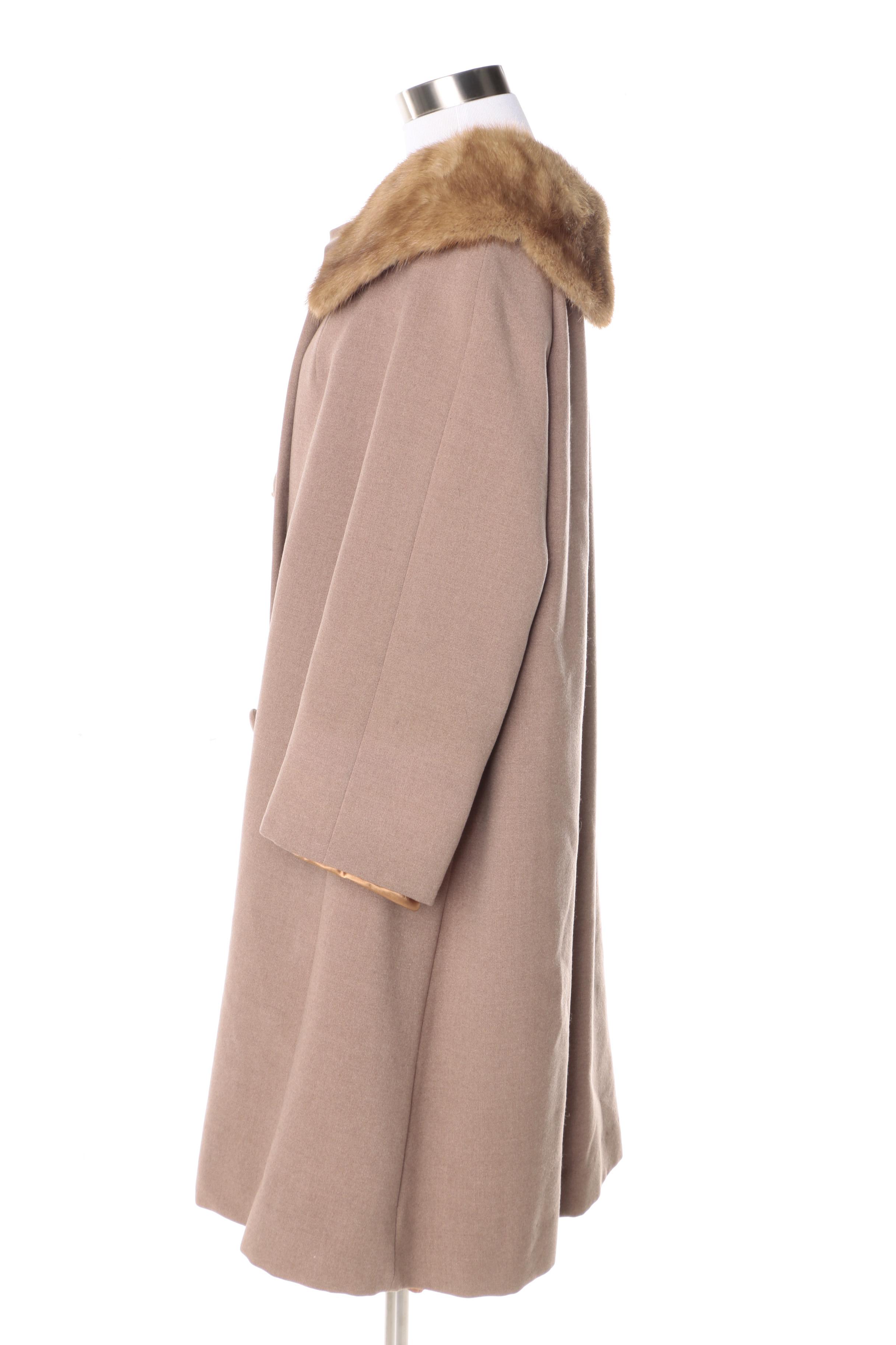 Vintage Coat with Mink Collar