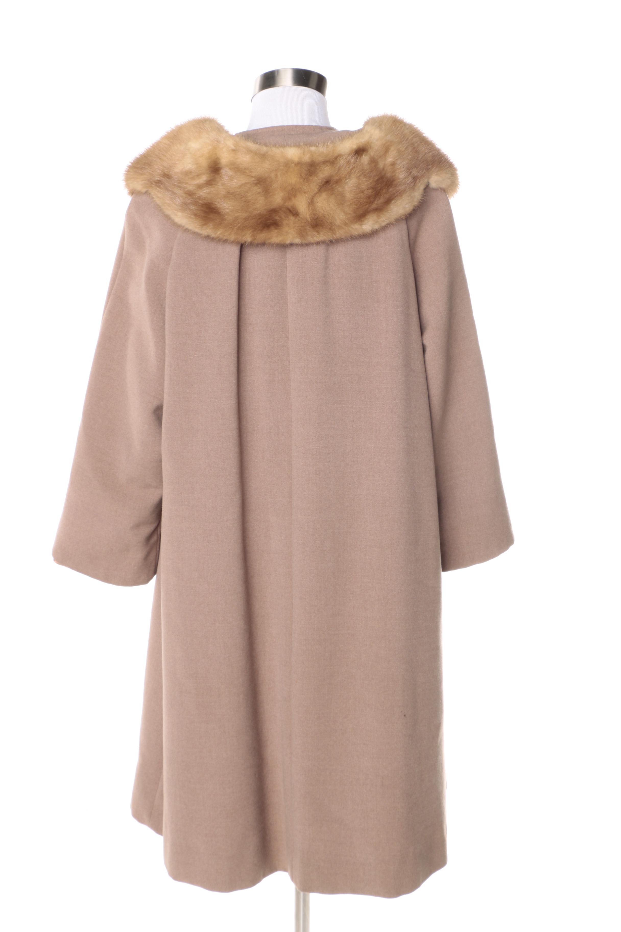Vintage Coat with Mink Collar