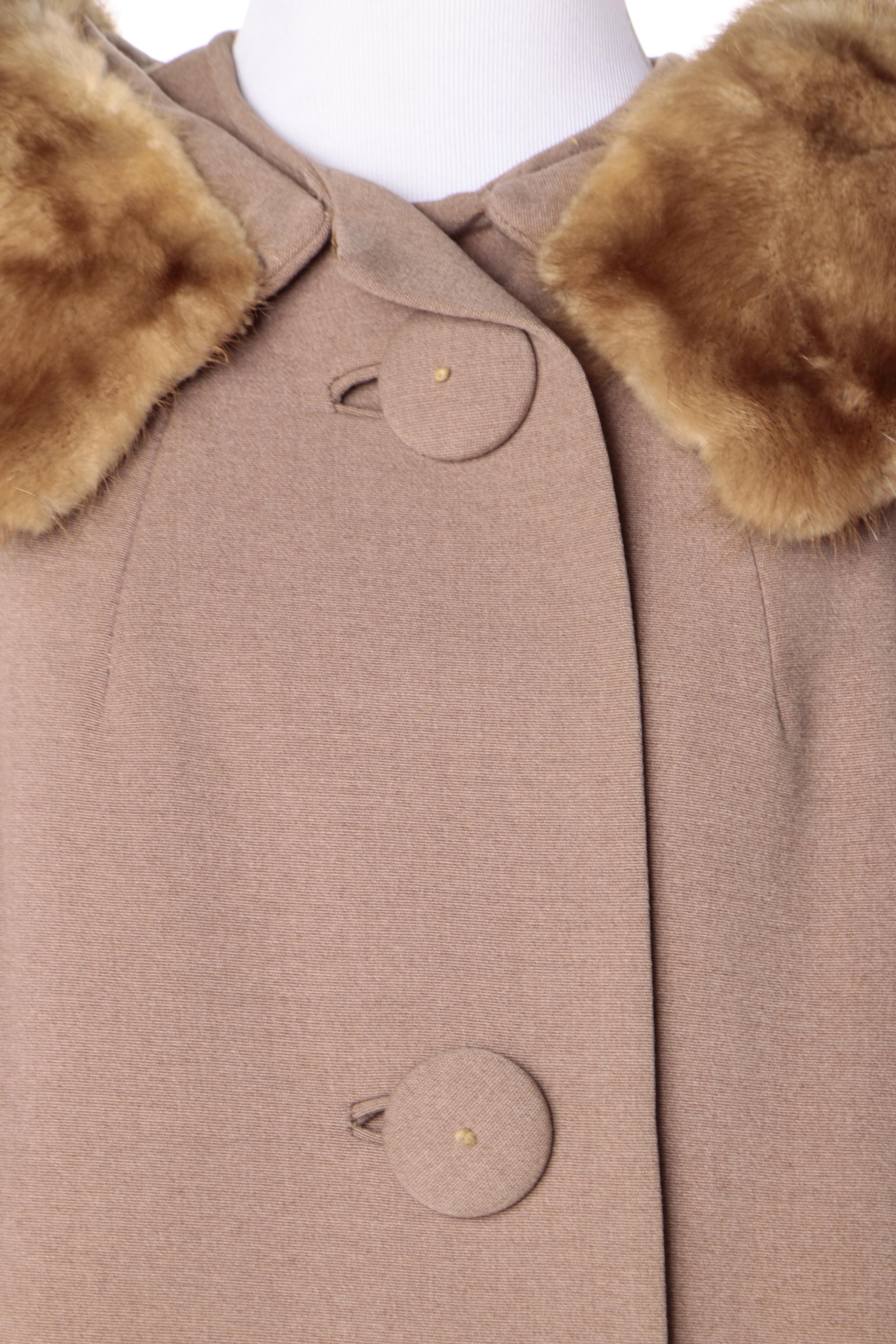 Vintage Coat with Mink Collar