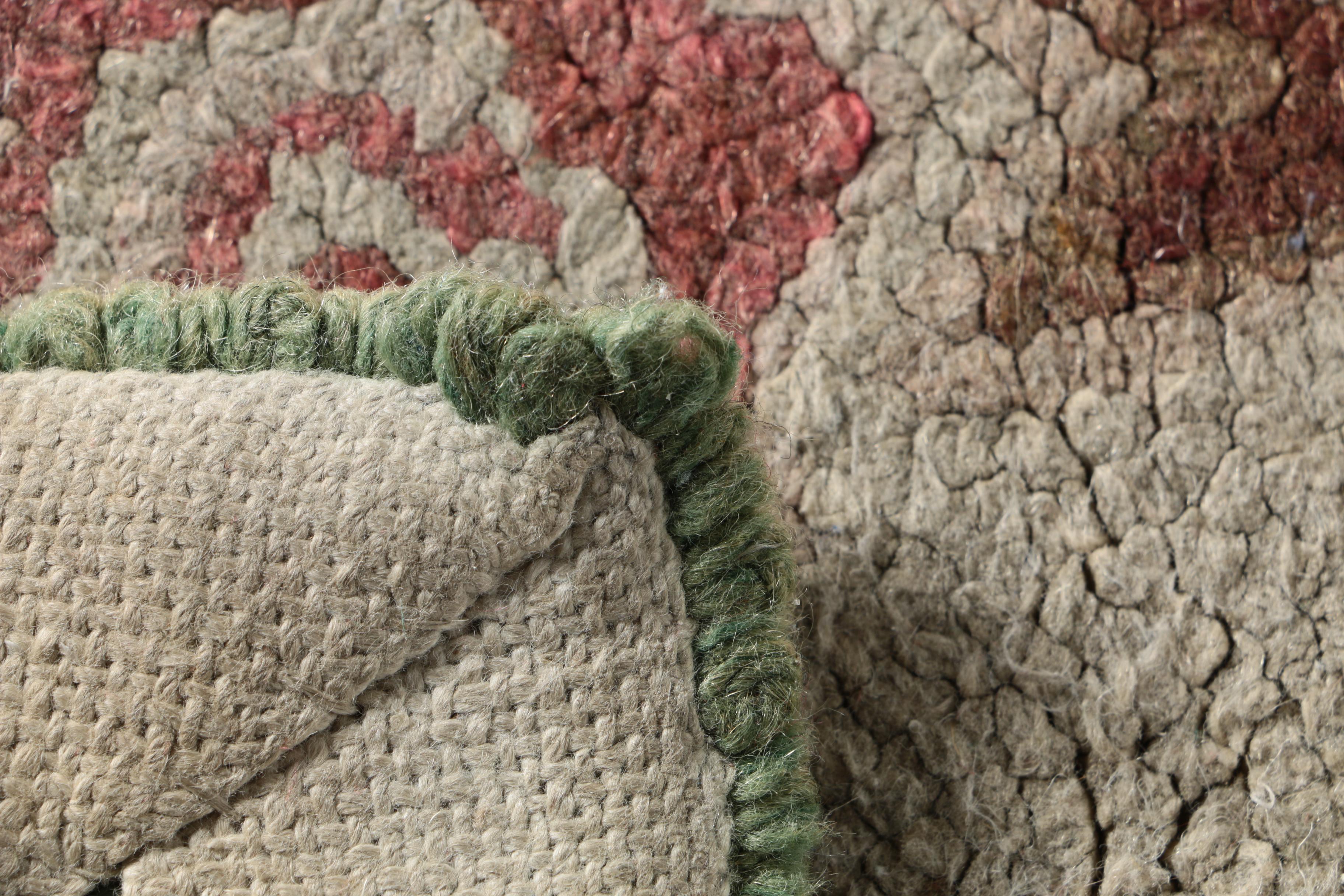 Vintage Hooked Floral Accent Rug