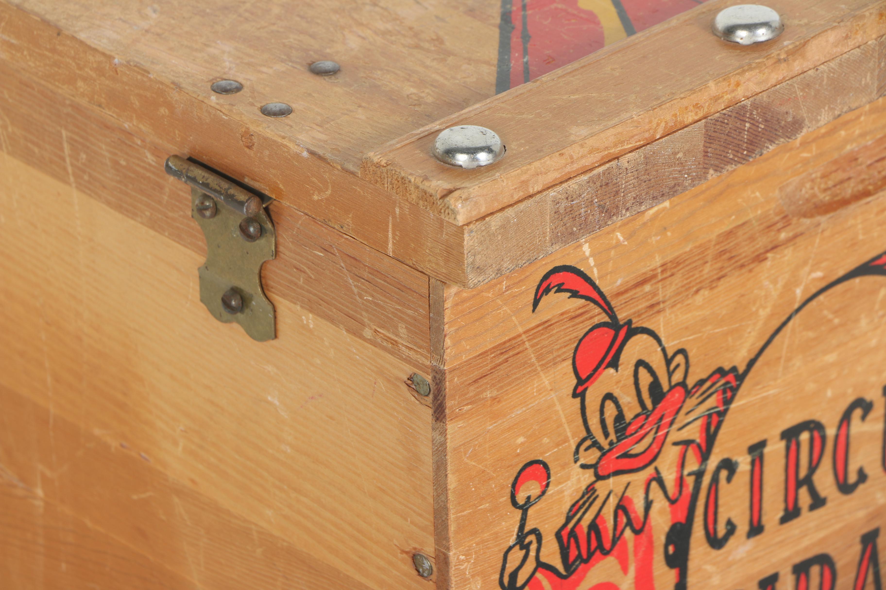 Circa 1950s Toy Box with Circus Decoration