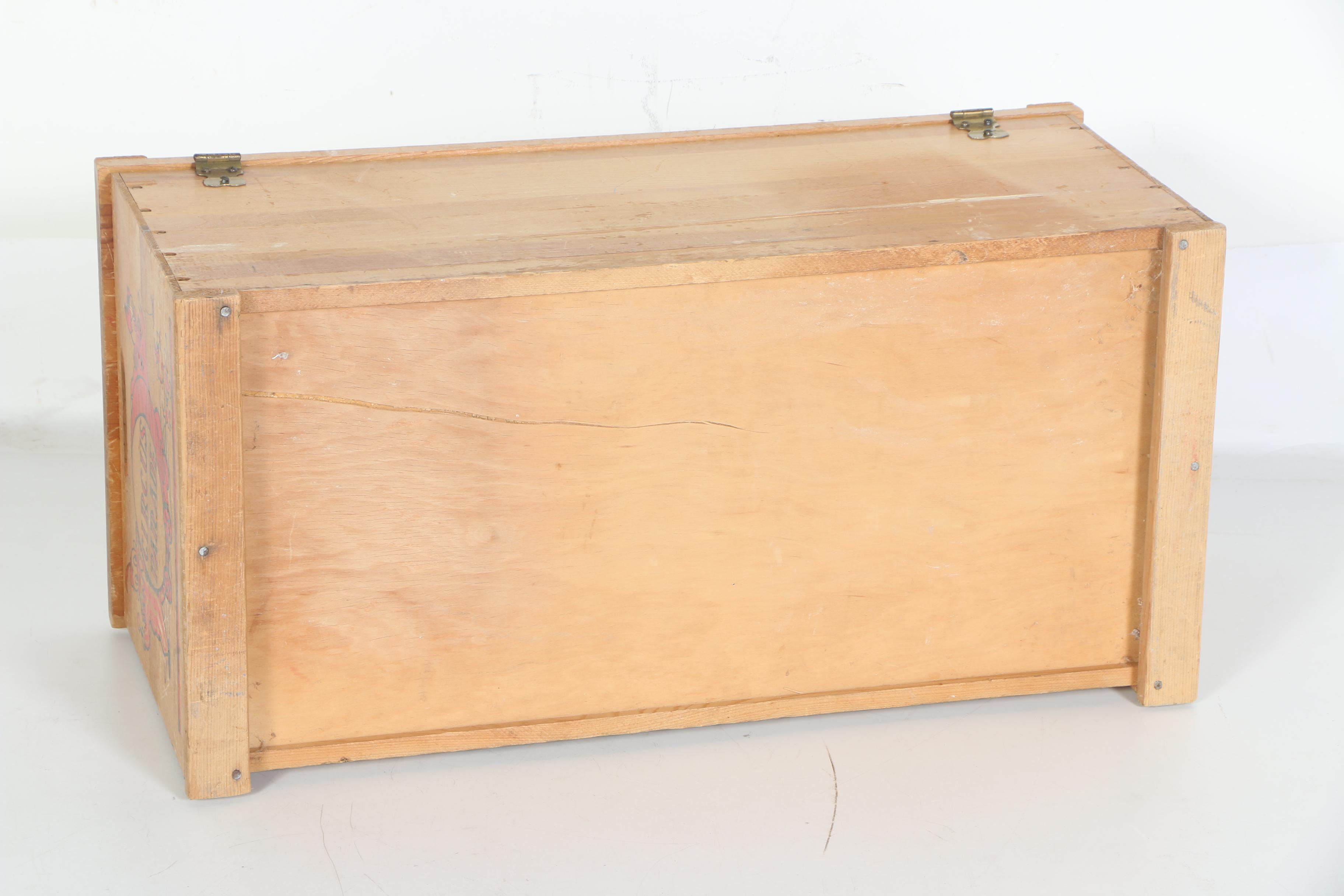 Circa 1950s Toy Box with Circus Decoration