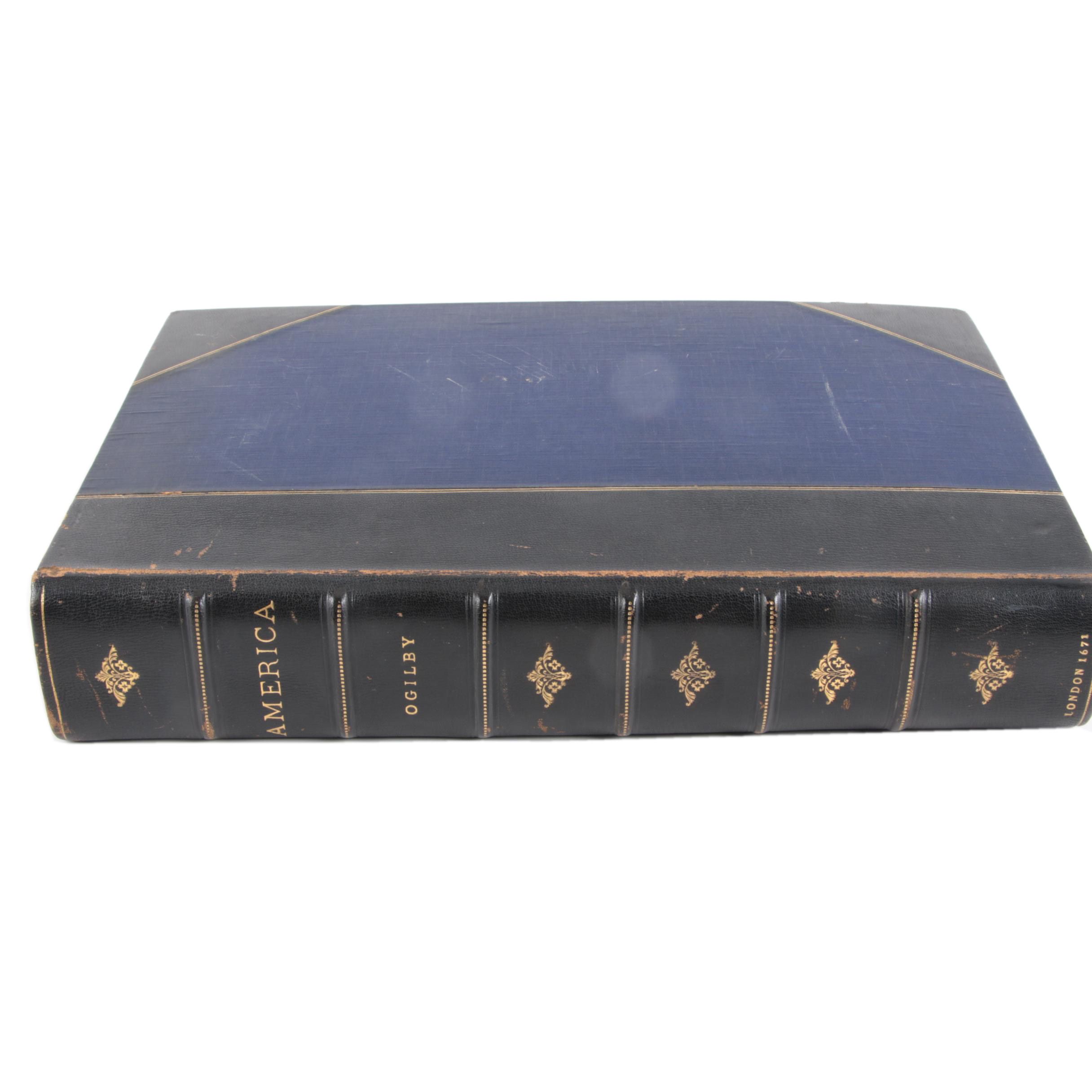 1671 "America" Book with Illustrated Maps by John Ogilby