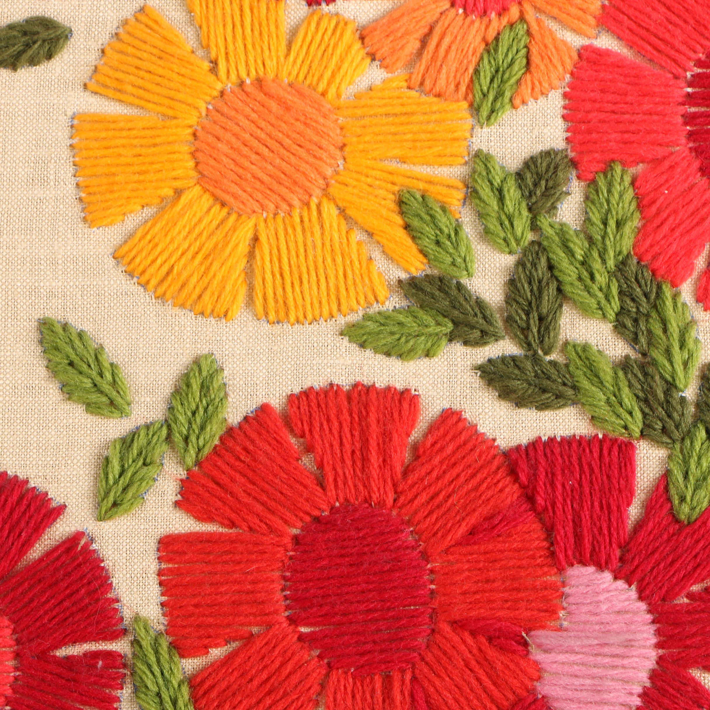 Crewel Embroidery of Flowers