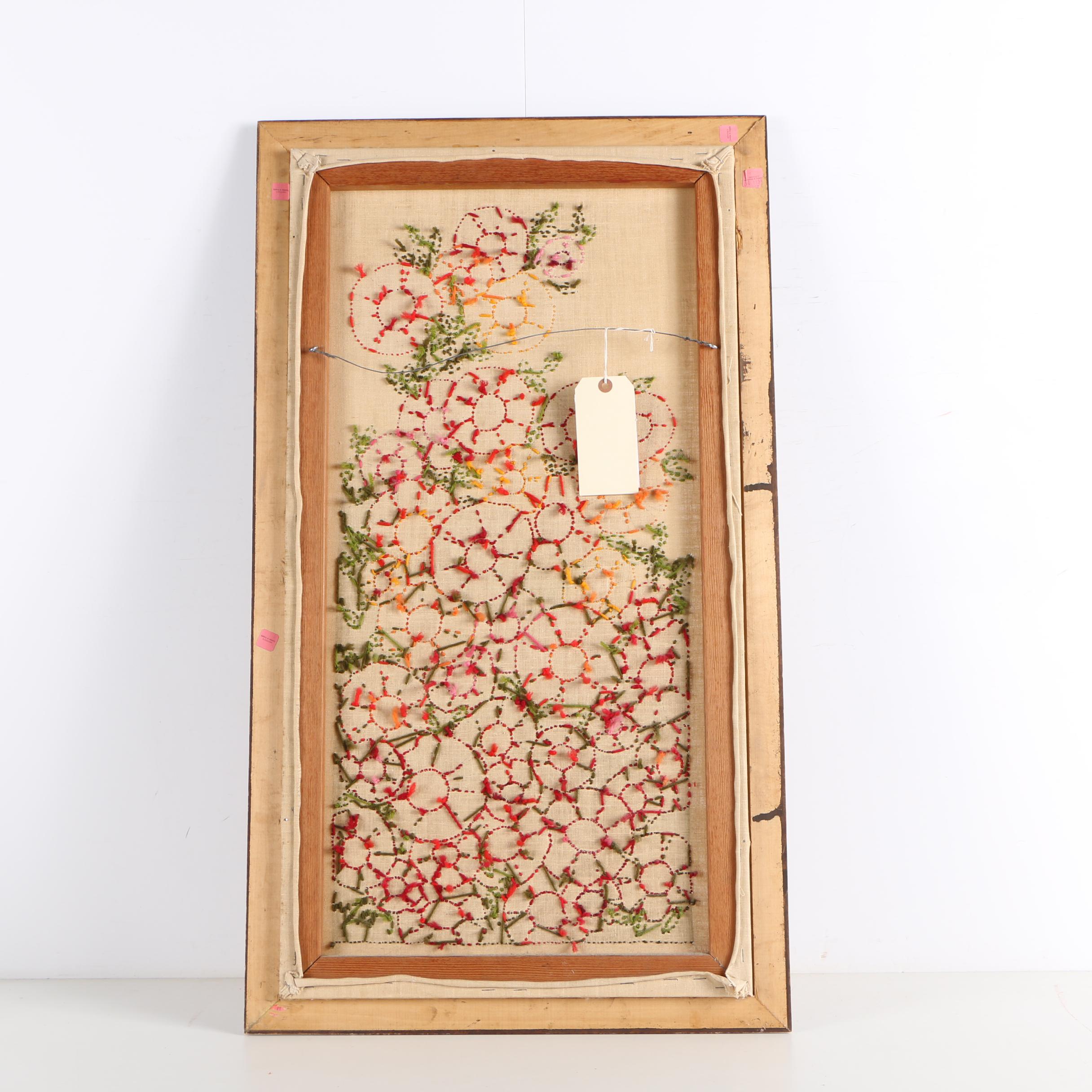 Crewel Embroidery of Flowers