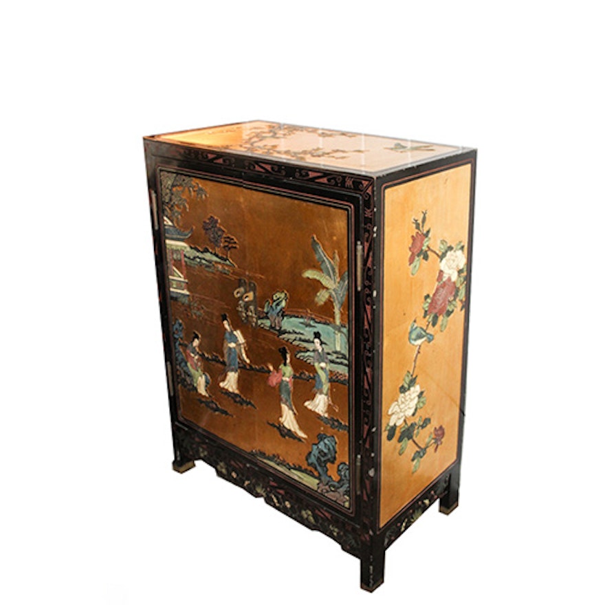 Chinese Small Gilt-Lacquered Cabinet