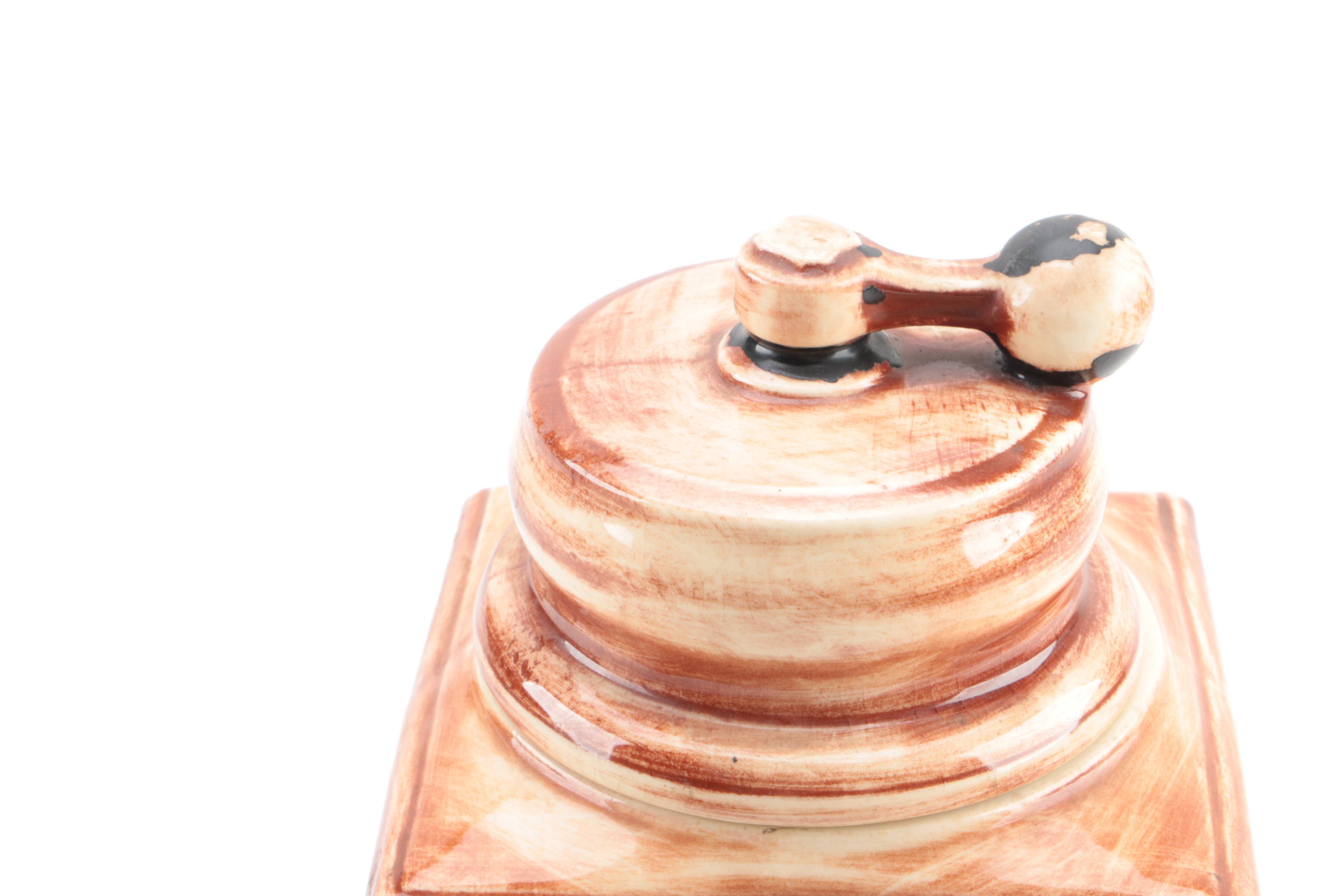 Vintage Nelson McCoy Pottery Coffee Grinder Cookie Jar